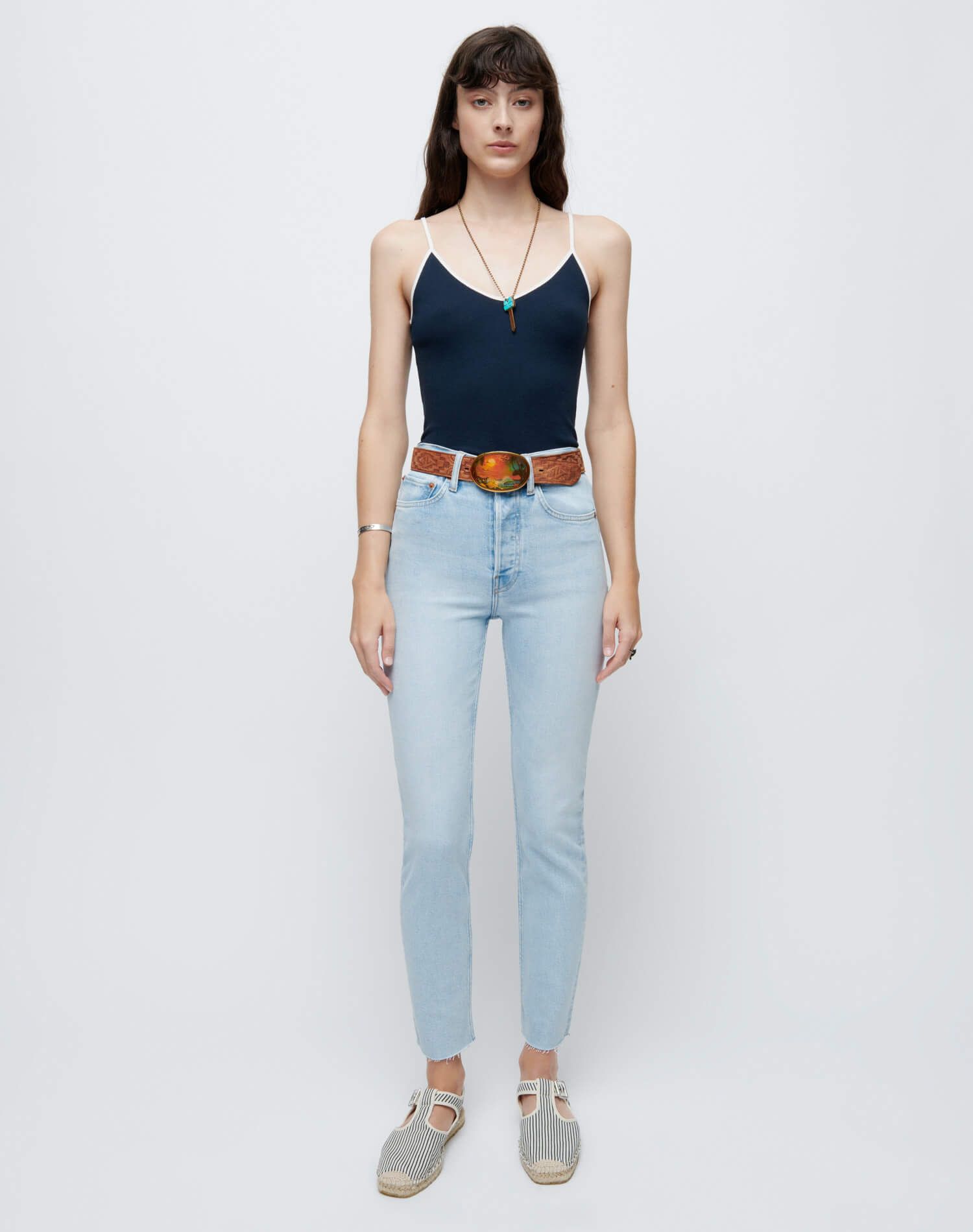 Comfort Stretch High Rise Ankle Crop - Calm Waters sold by Re/Done product image thumbnail 7