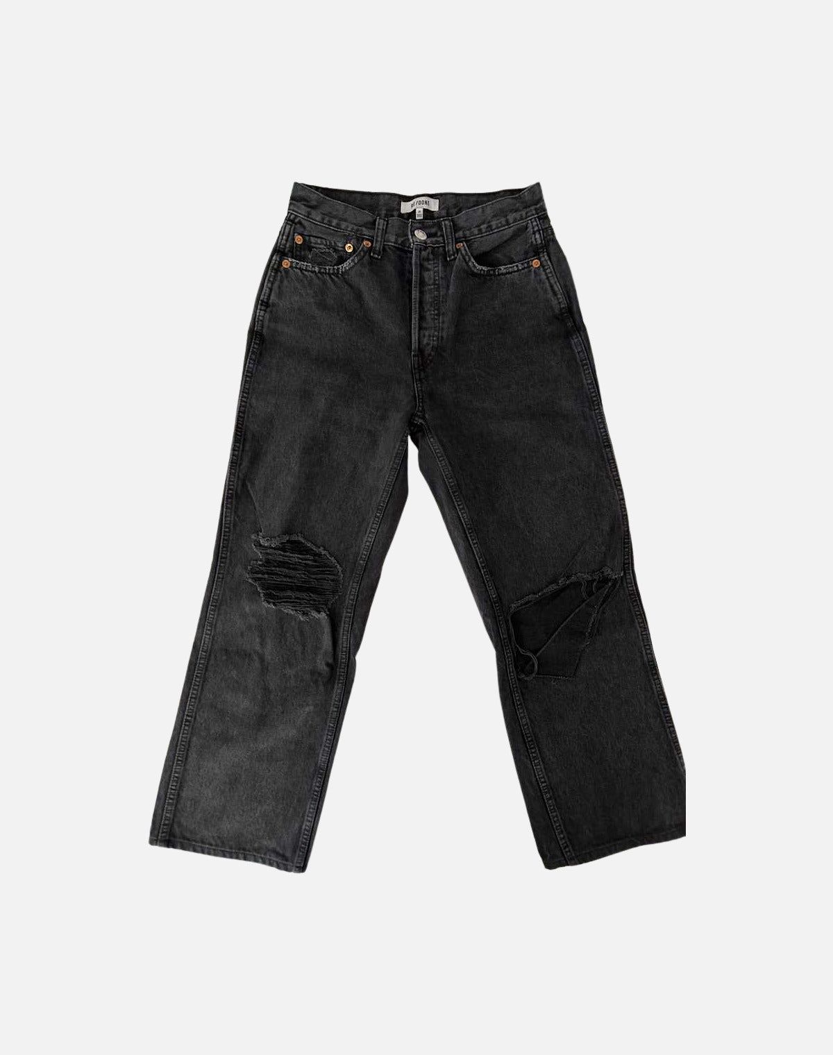High Rise Loose - Washed Black with Rips sold by Re/Done product image thumbnail 7