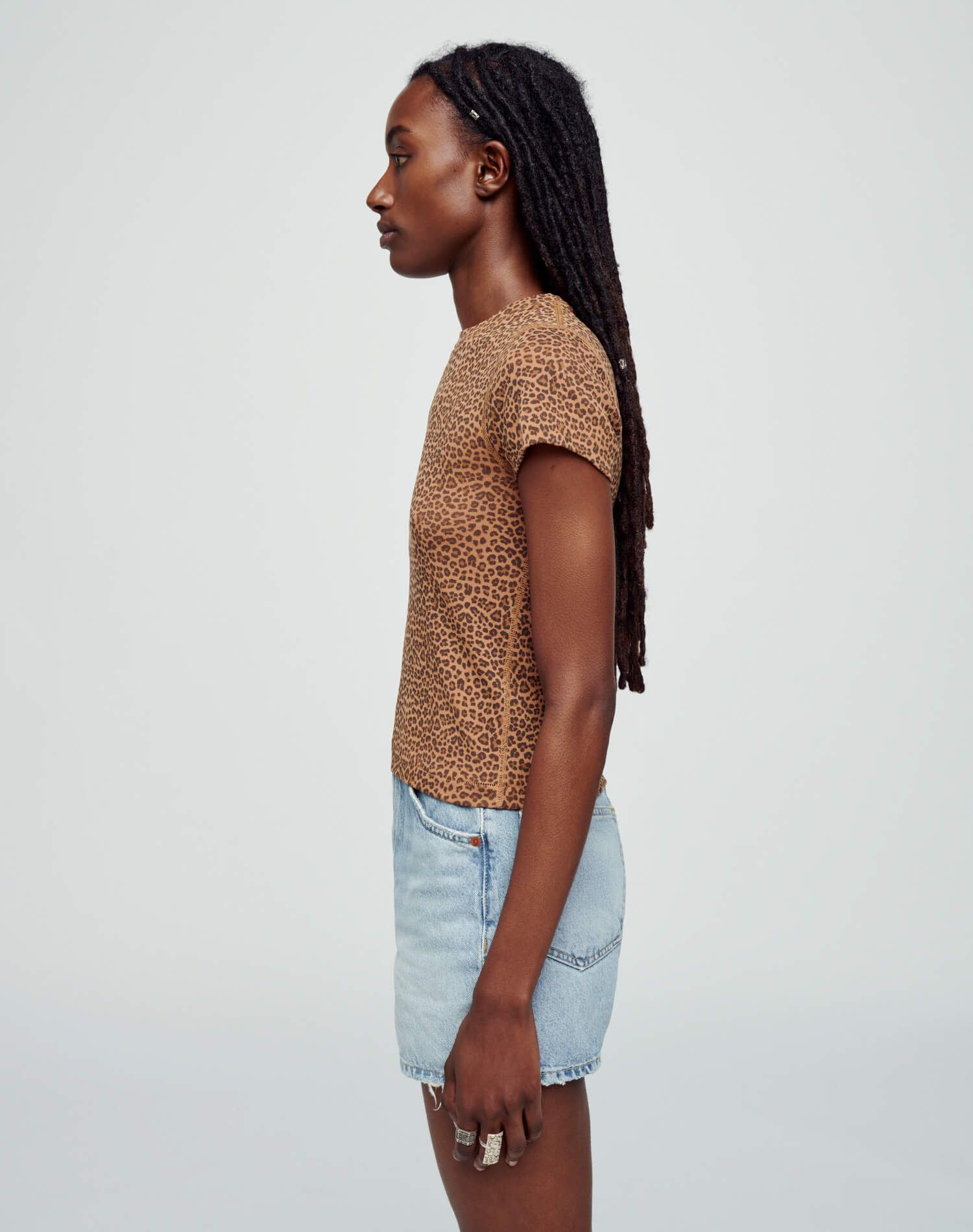 90s Baby Tee - Micro Leopard sold by Re/Done product image thumbnail 4