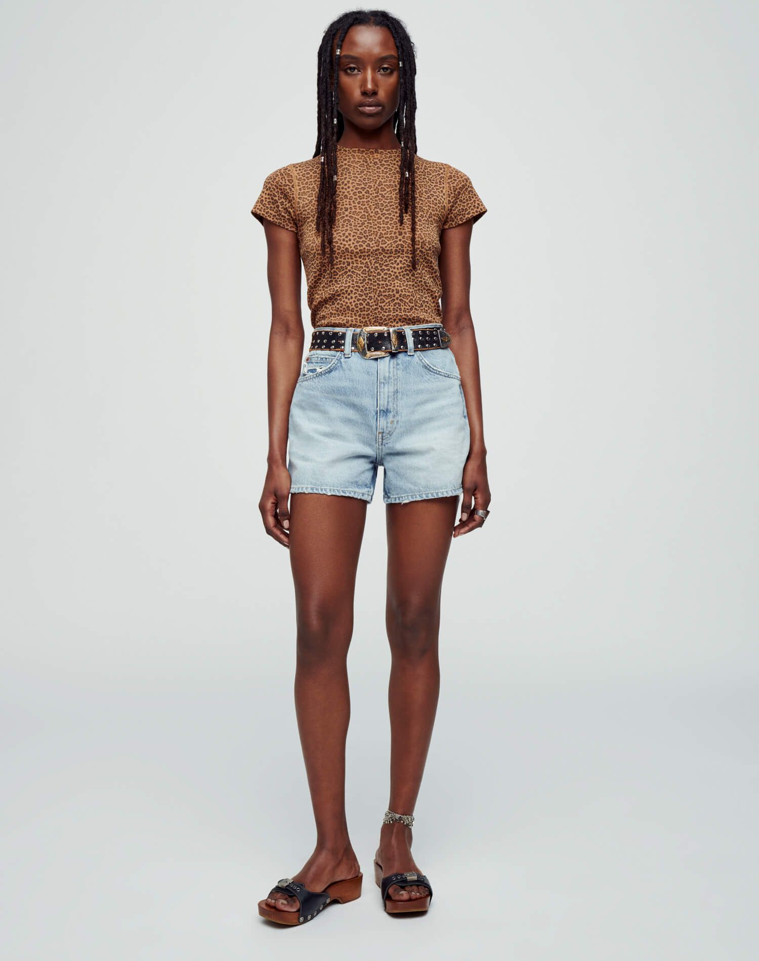 90s Baby Tee - Micro Leopard sold by Re/Done