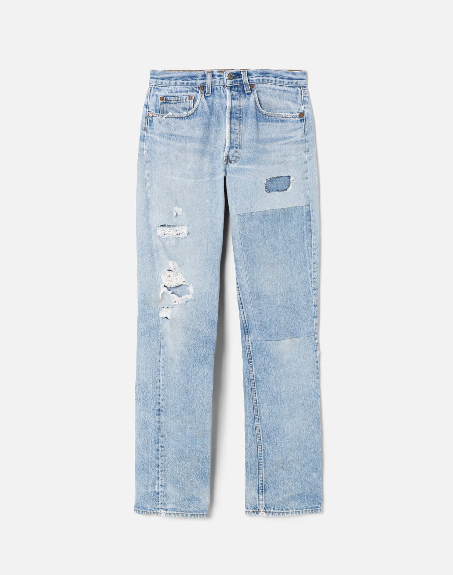 70s Destroyed and Patched Levi's 501 sold by Re/Done