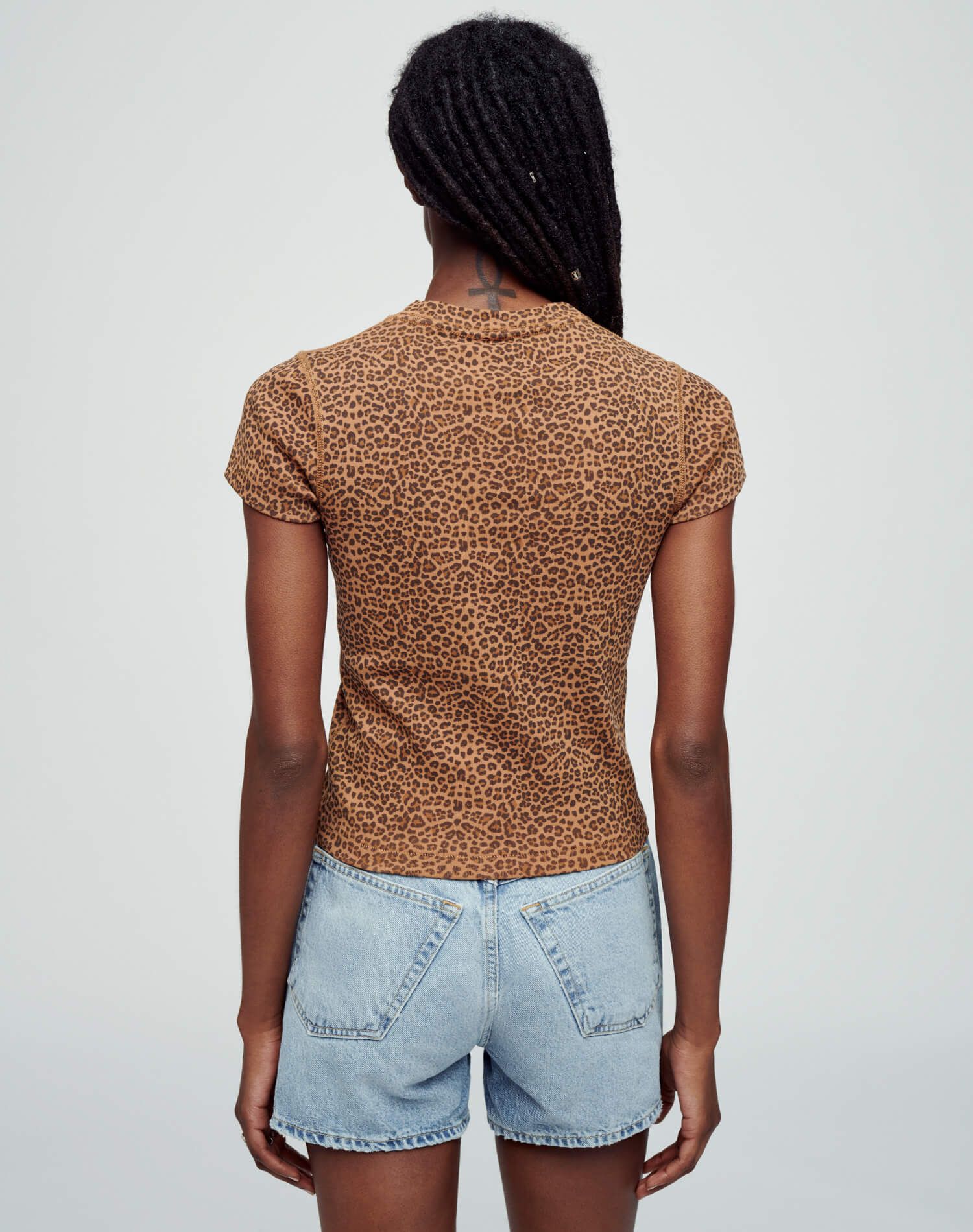 90s Baby Tee - Micro Leopard sold by Re/Done product image thumbnail 5