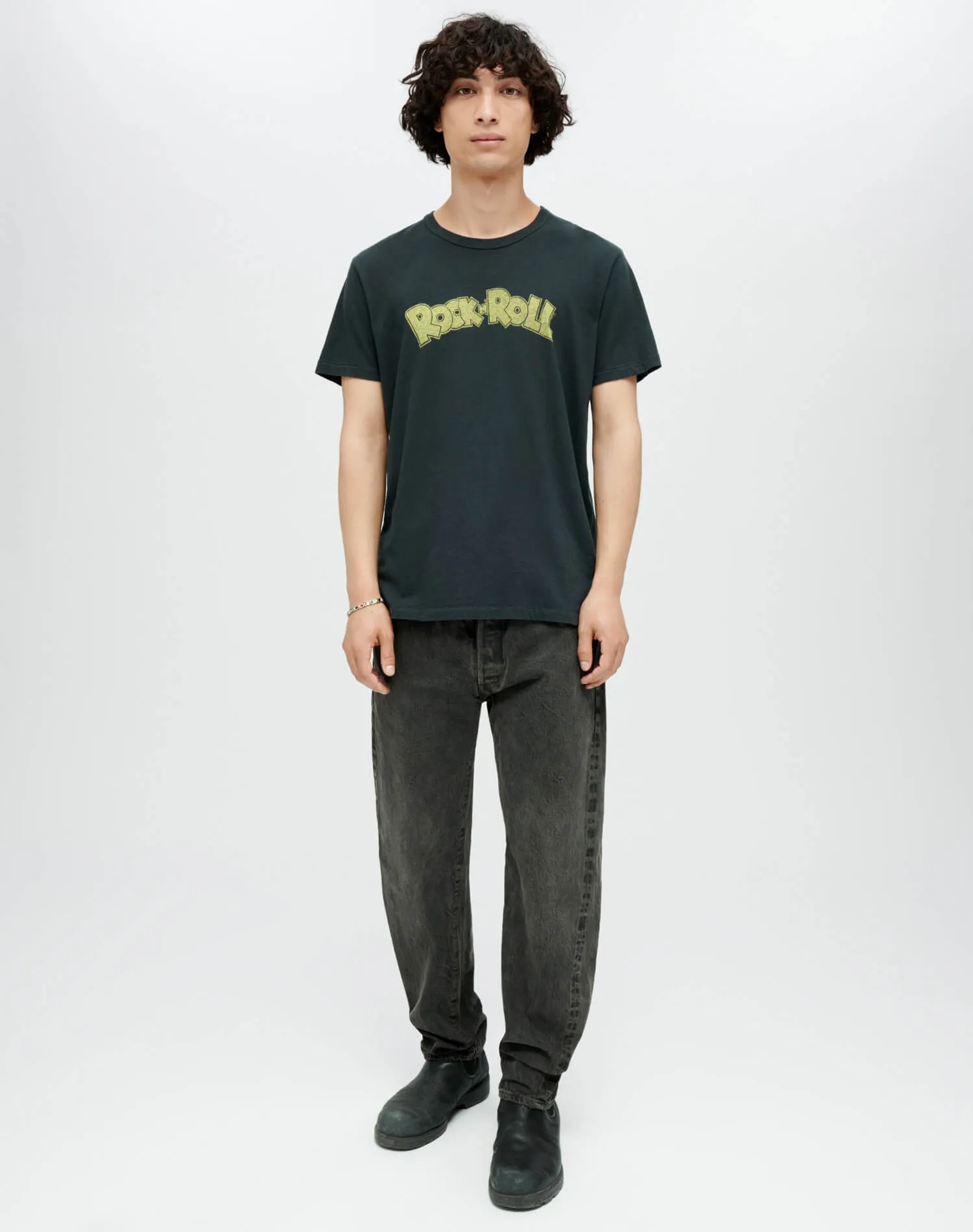 Classic "Rock N Roll" Tee - Aged Black sold by Re/Done product image thumbnail 2