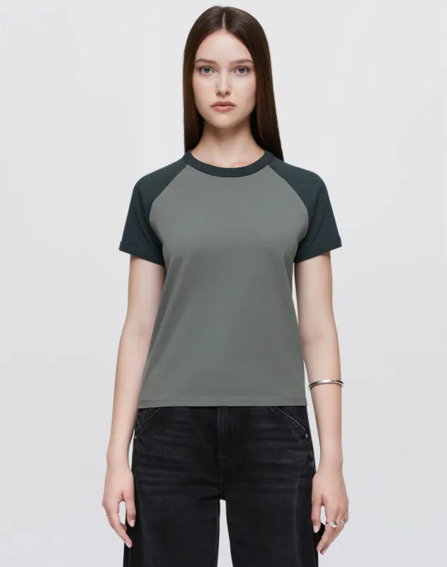 Hanes Raglan Baseball Tee - Juniper Mix sold by Re/Done