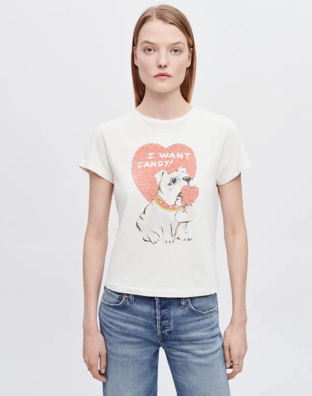 Classic "I Want Candy" Tee - Vintage White sold by Re/Done