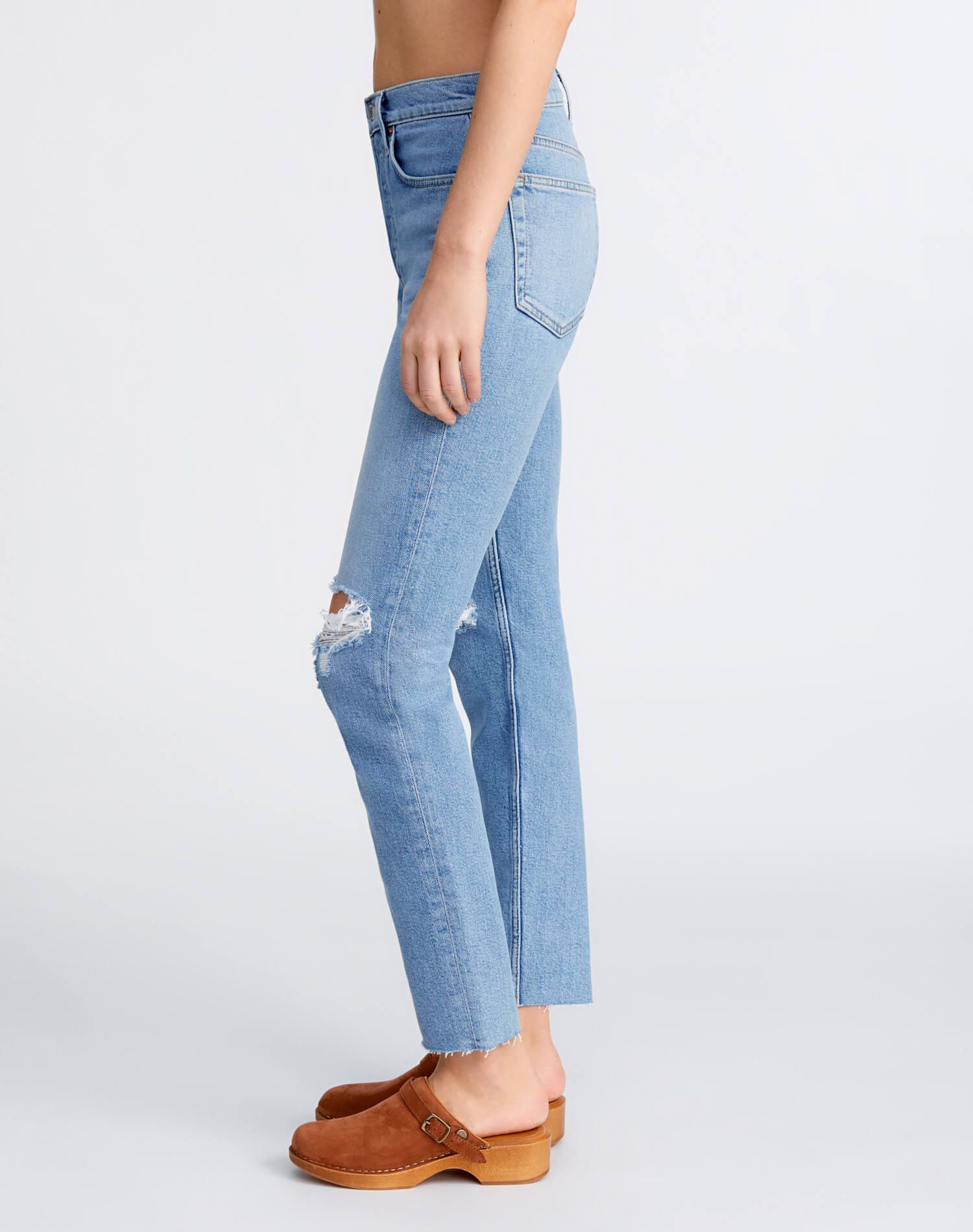 Comfort Stretch High Rise Ankle Crop - Light Dusk Destroy sold by Re/Done product image thumbnail 5