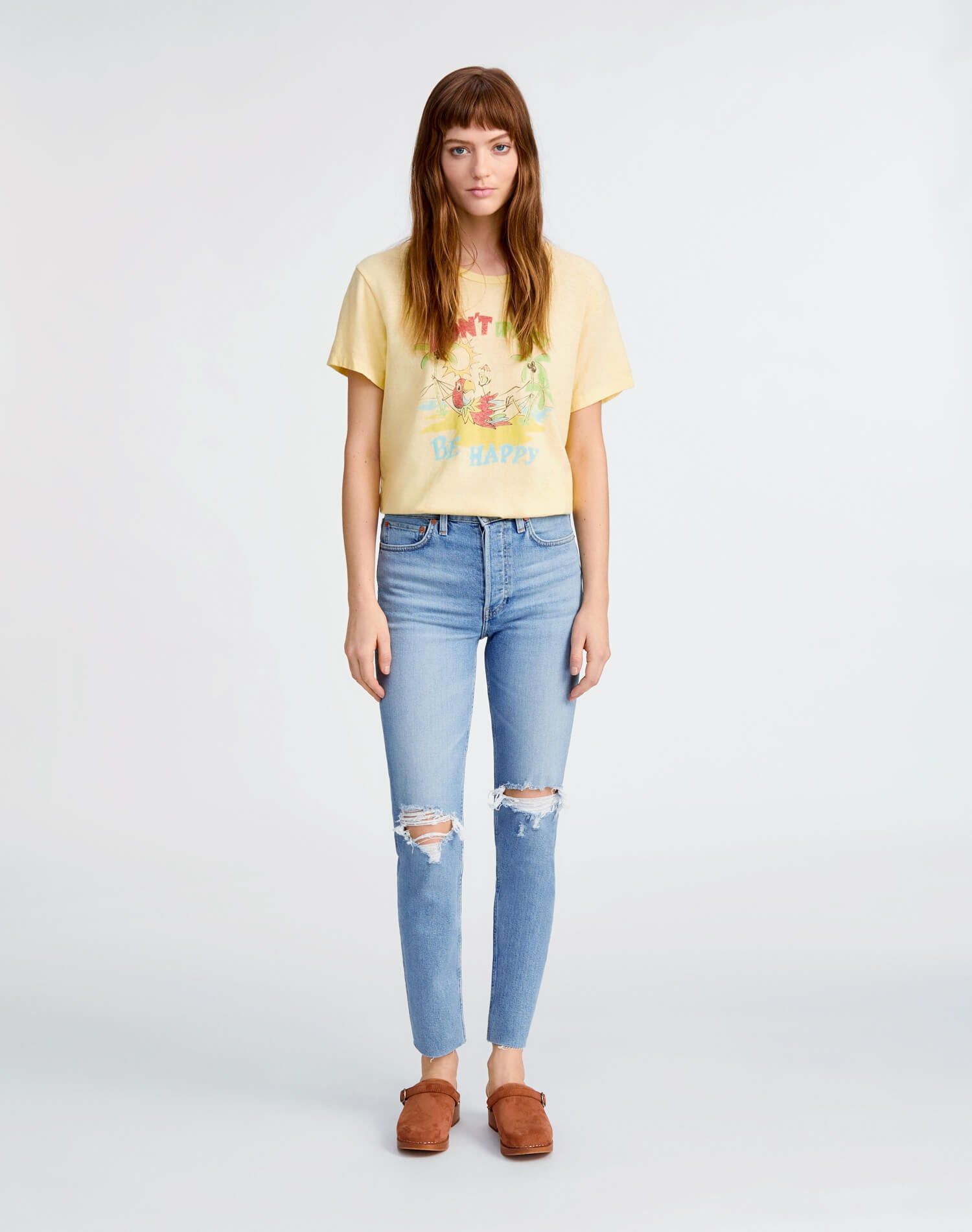 Comfort Stretch High Rise Ankle Crop - Light Dusk Destroy sold by Re/Done product image thumbnail 4