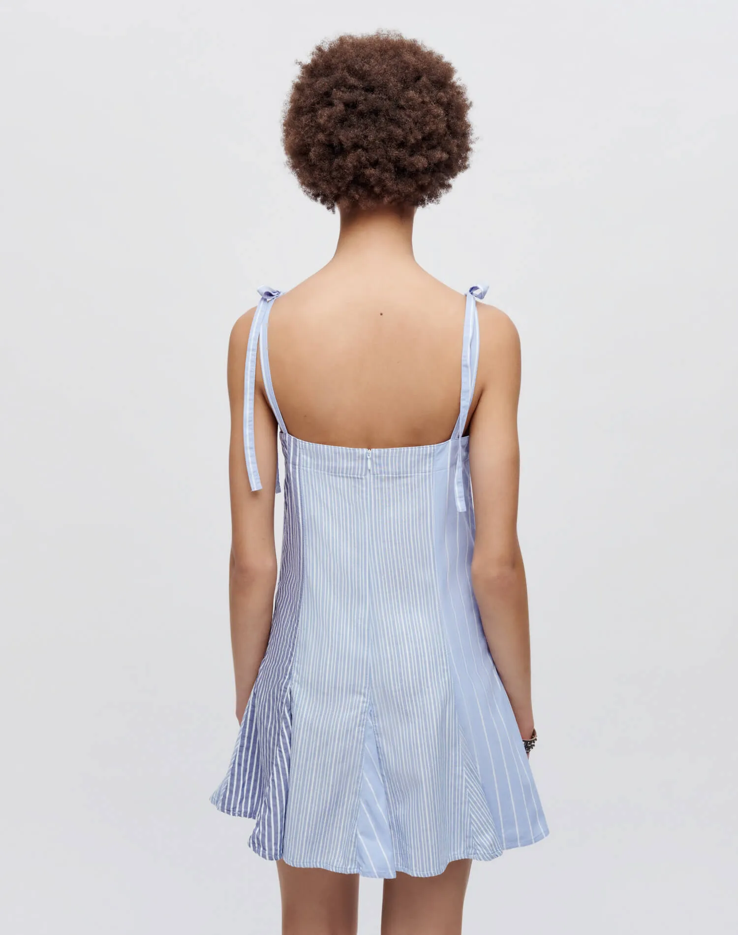 Flounce Dress - Banker Stripe Multi sold by Re/Done product image thumbnail 5