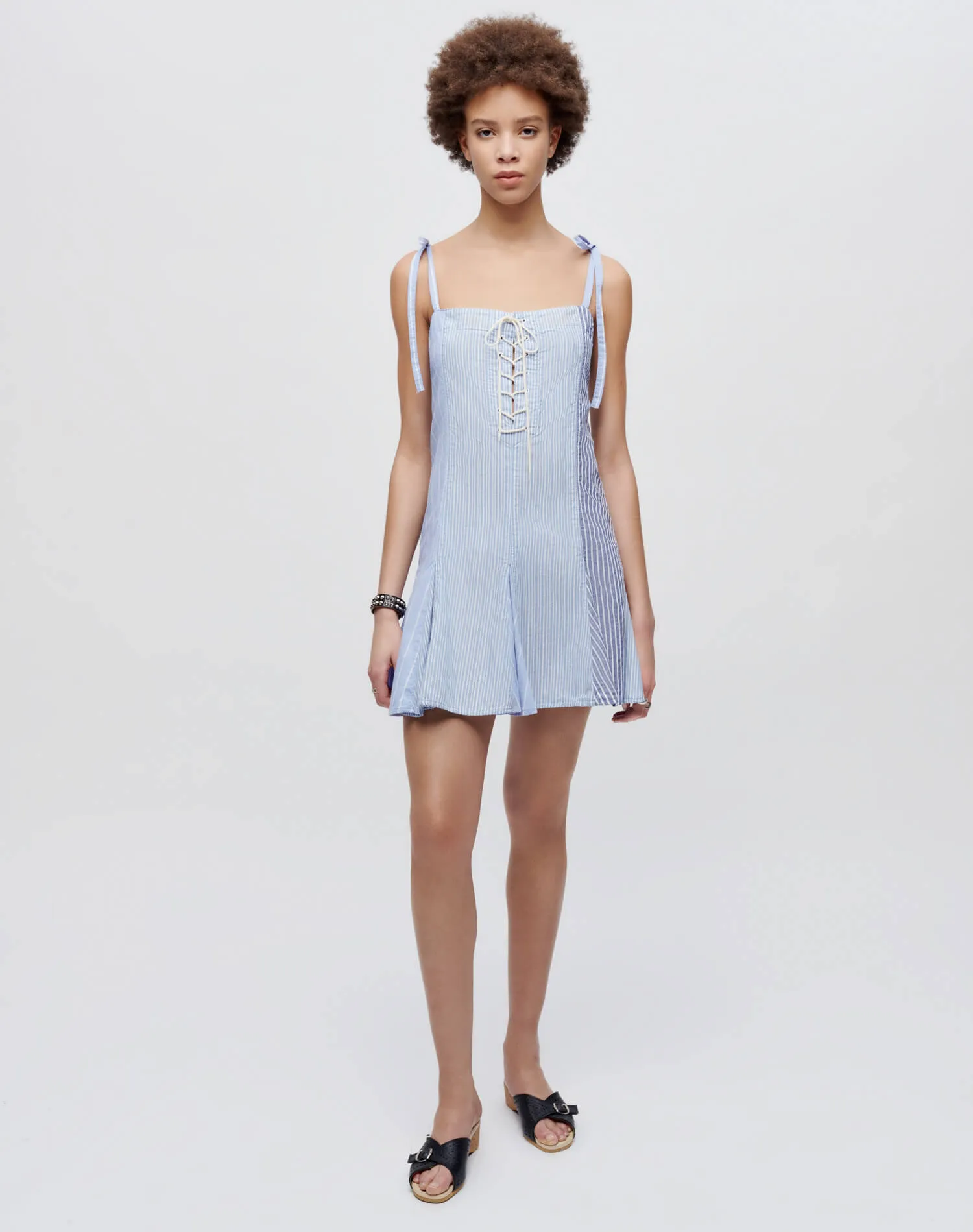 Flounce Dress - Banker Stripe Multi sold by Re/Done product image thumbnail 2