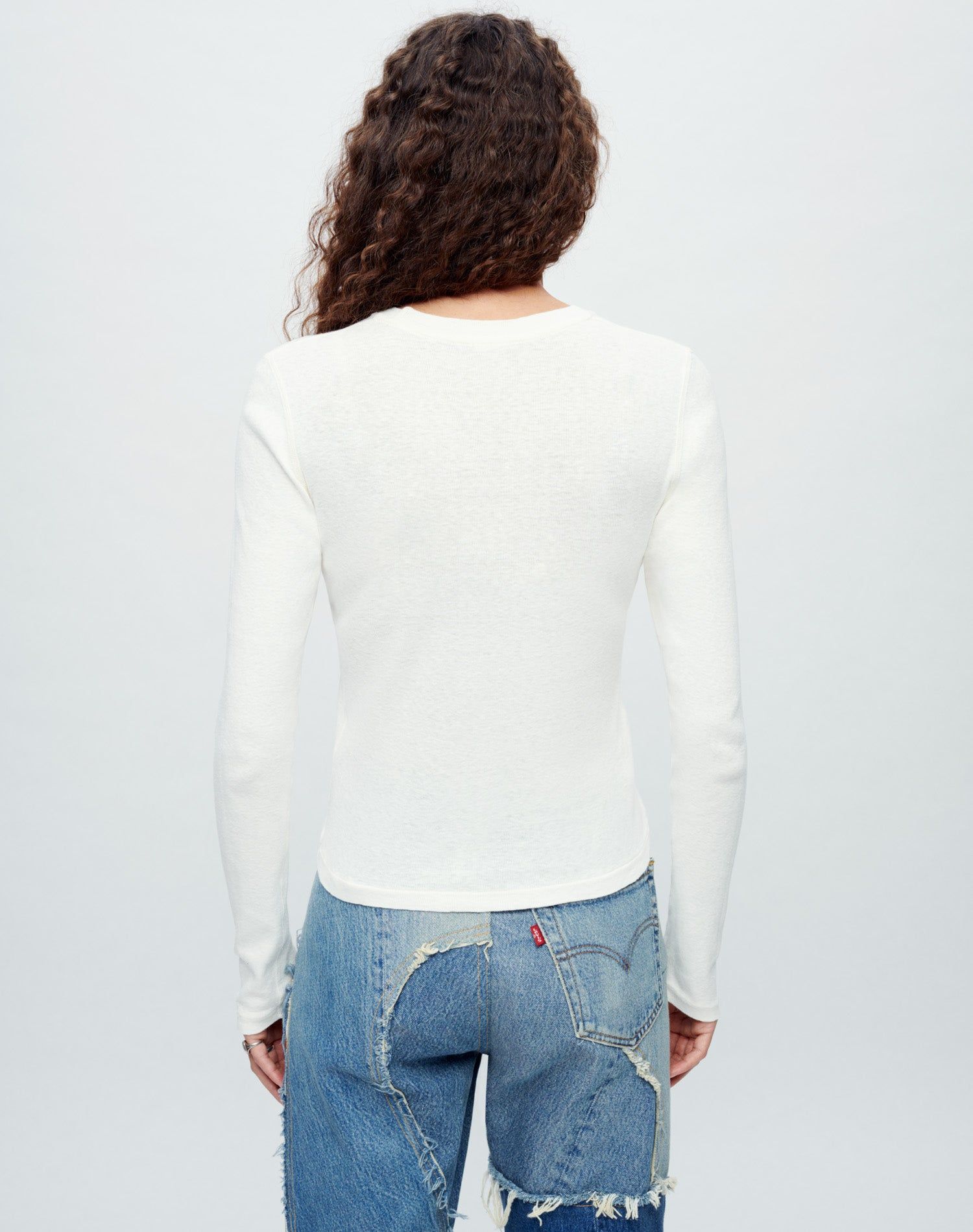 90s Baby Long Sleeve "Hold Your Horses" - Vintage White sold by Re/Done product image thumbnail 3