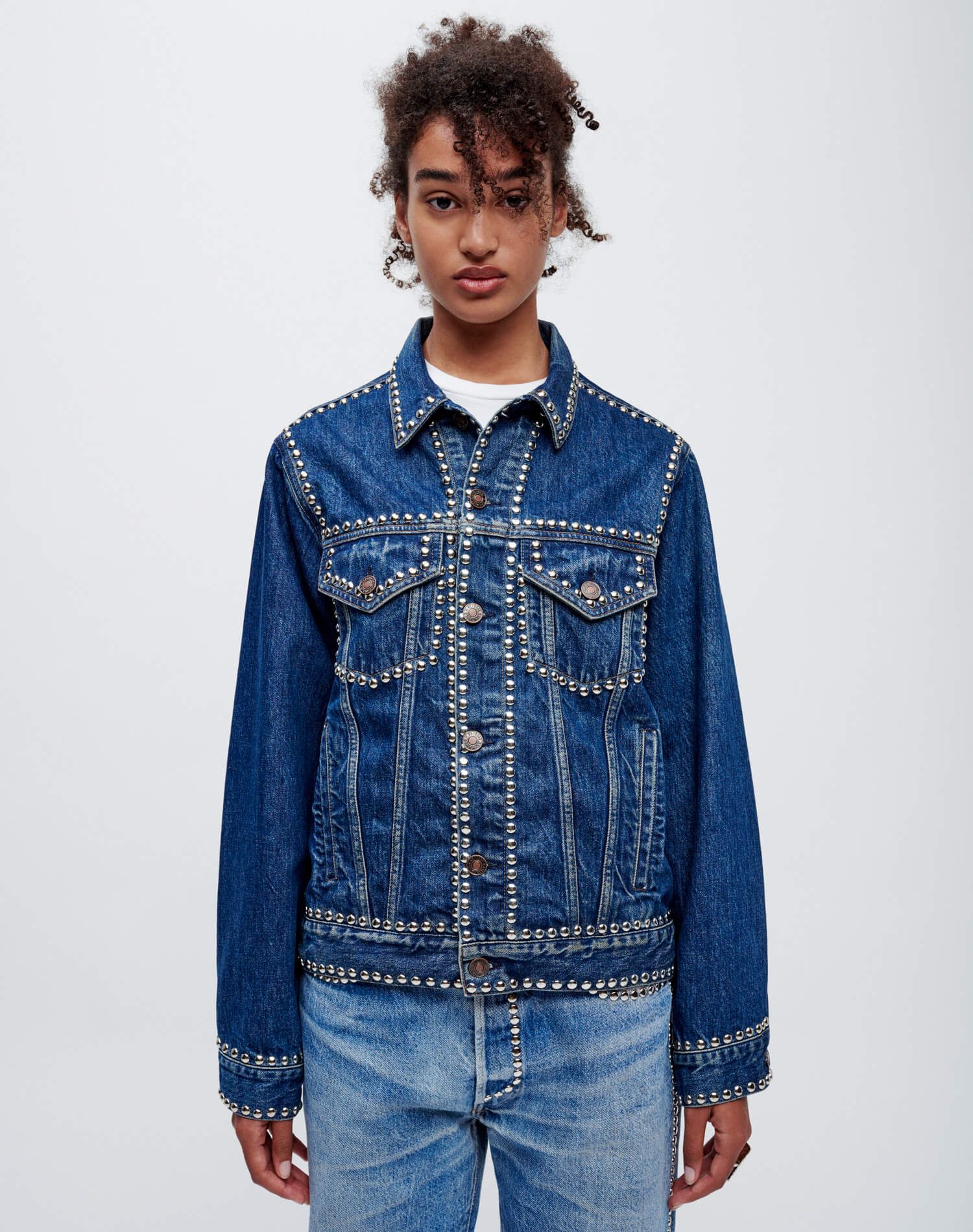 90s Oversized Trucker - Rustic Indigo Stud sold by Re/Done product image thumbnail 3