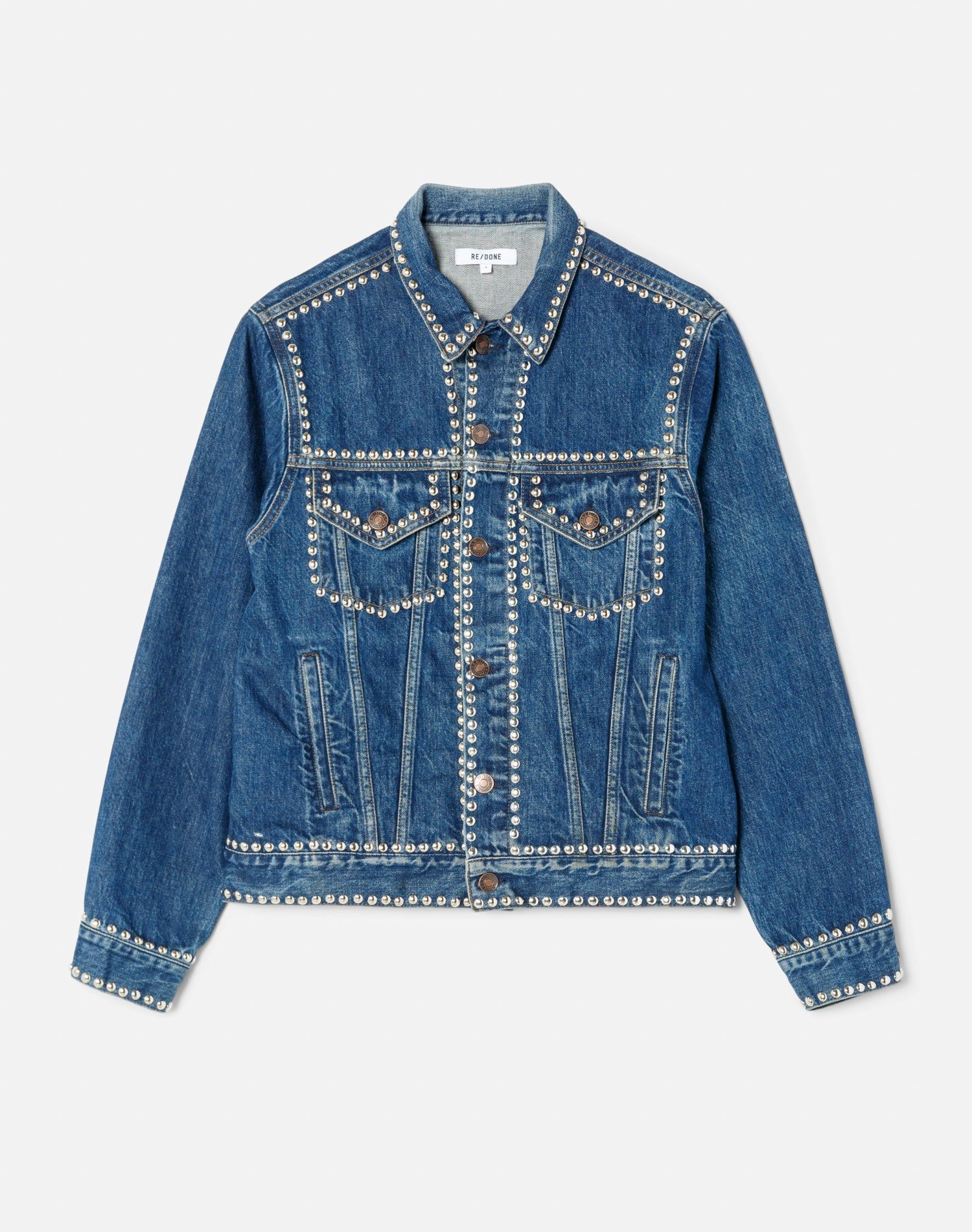 90s Oversized Trucker - Rustic Indigo Stud sold by Re/Done