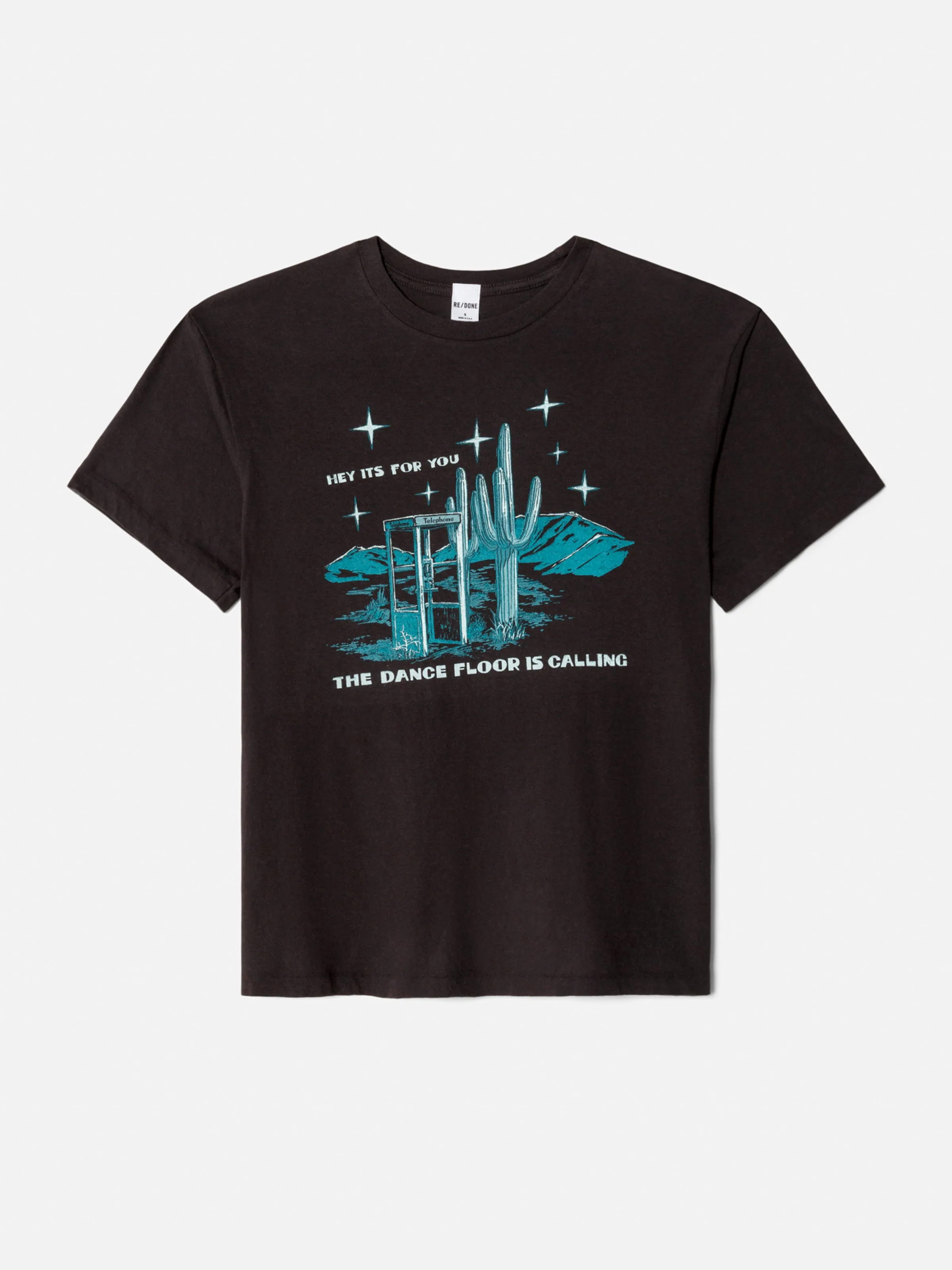 90s Easy "Dancefloor Calling" Tee - Washed Black sold by Re/Done