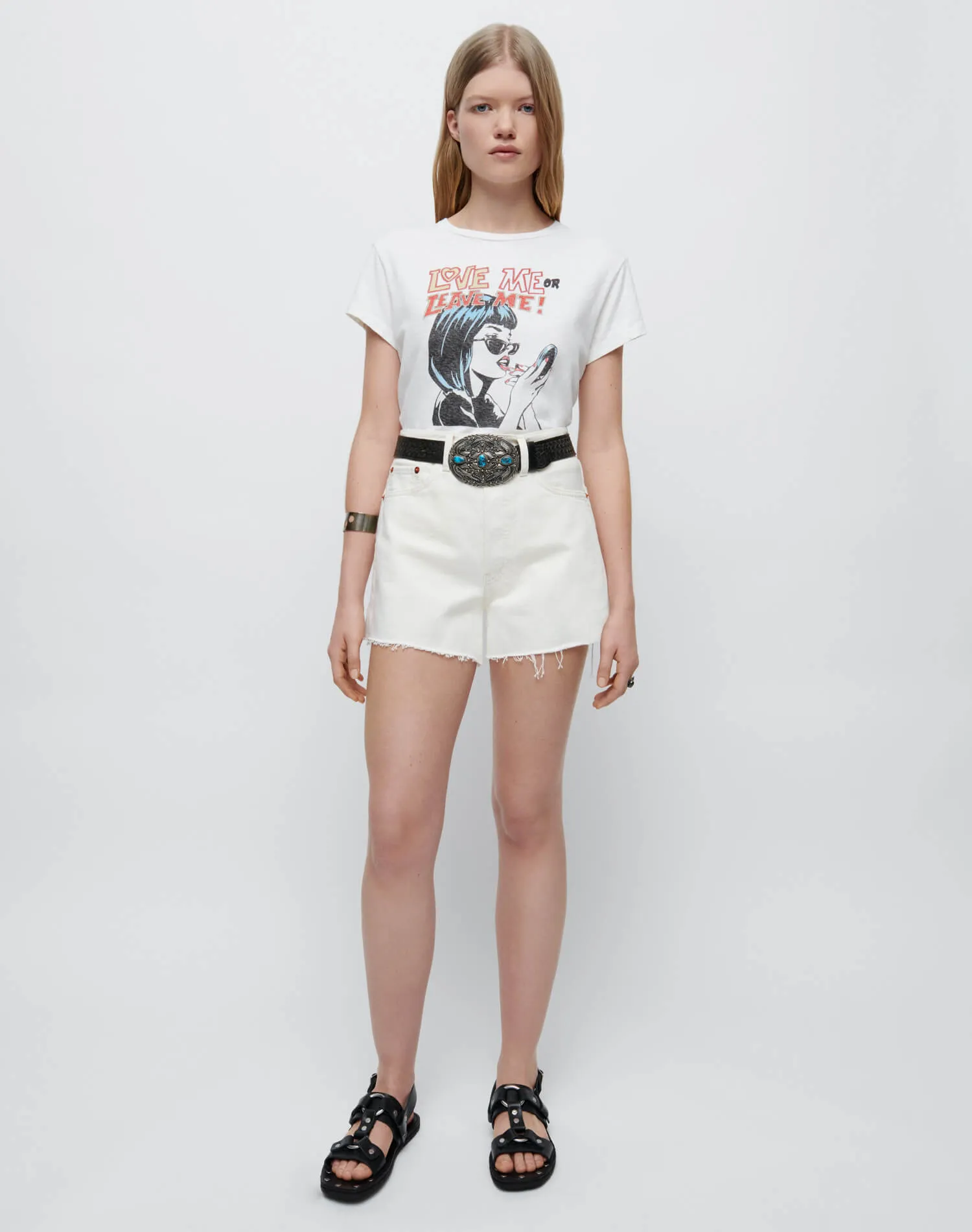 Classic "Love Me" Tee - Vintage White sold by Re/Done product image thumbnail 4