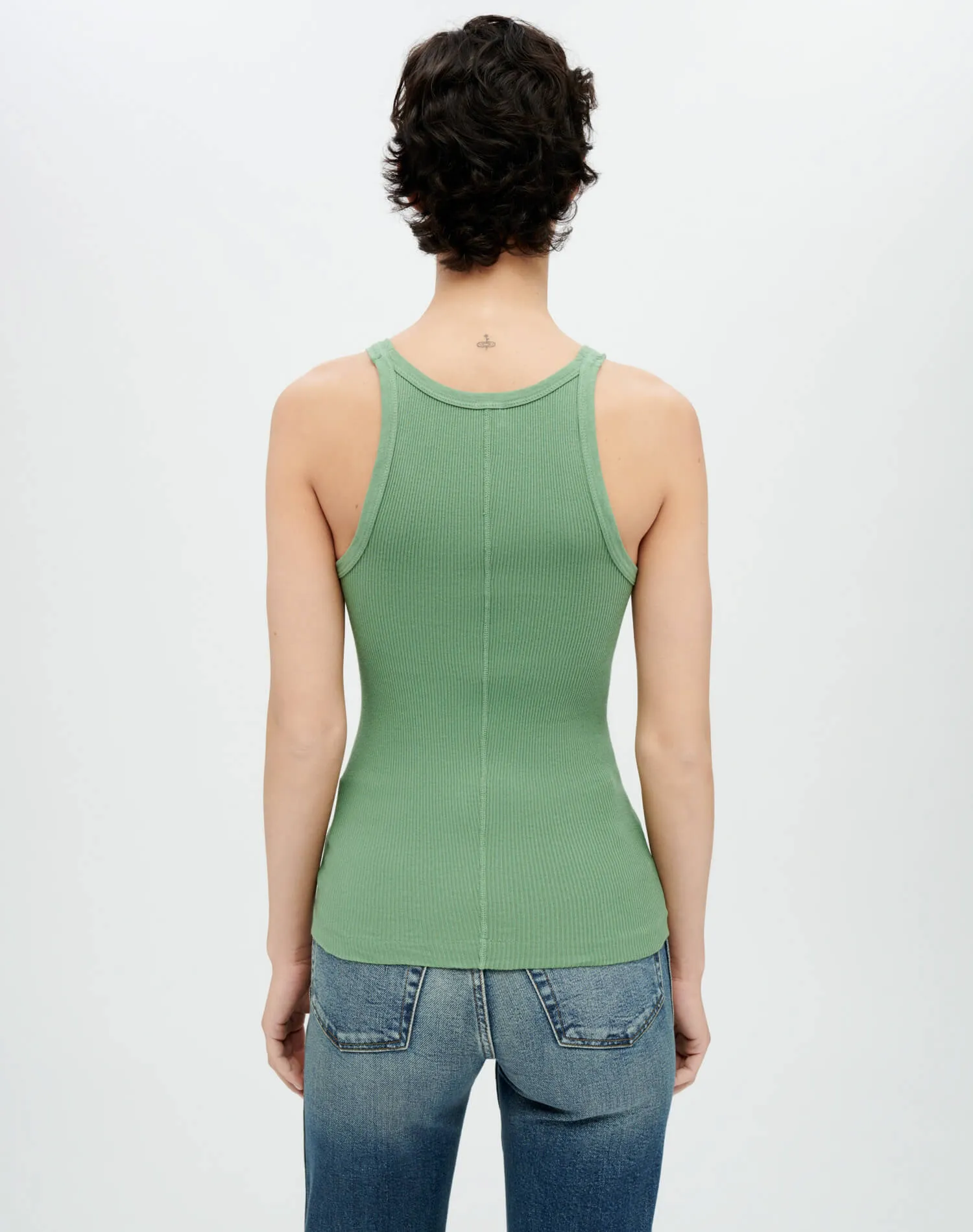 Ribbed Tank - Emerald sold by Re/Done product image thumbnail 3