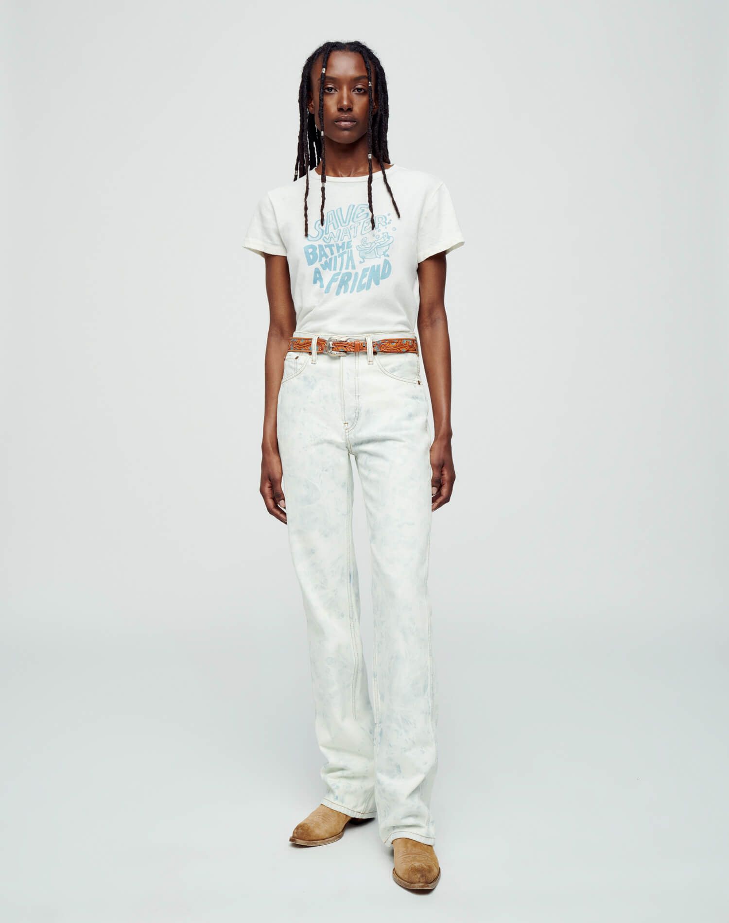 Classic "Save Water" Tee - Vintage White sold by Re/Done product image thumbnail 2