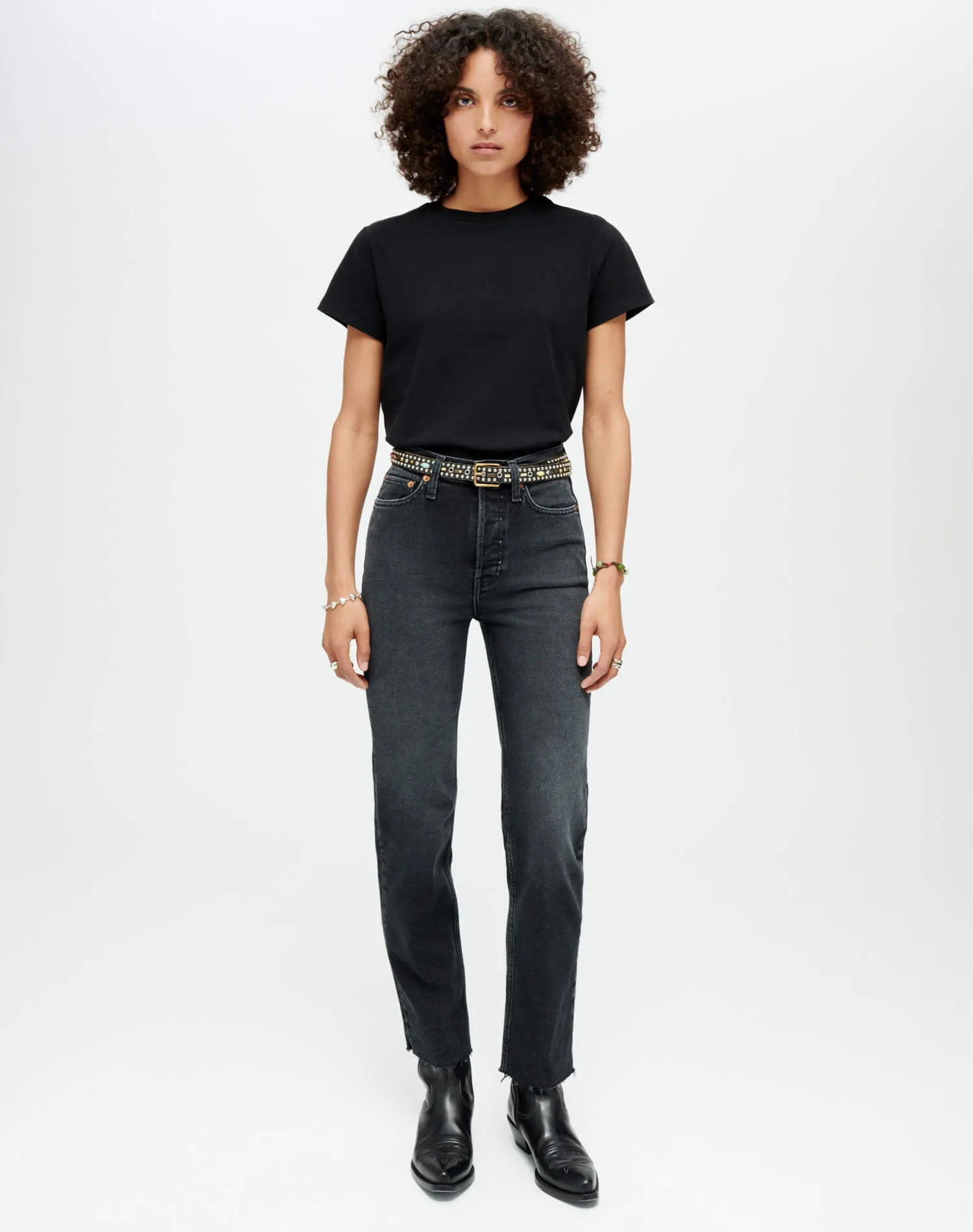 Comfort Stretch High Rise Stove Pipe - Washed Noir sold by Re/Done product image thumbnail 2