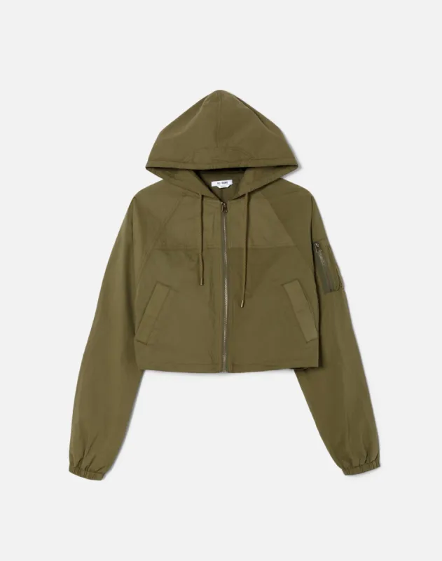 Crinkle Cropped Jacket - Jungle sold by Re/Done