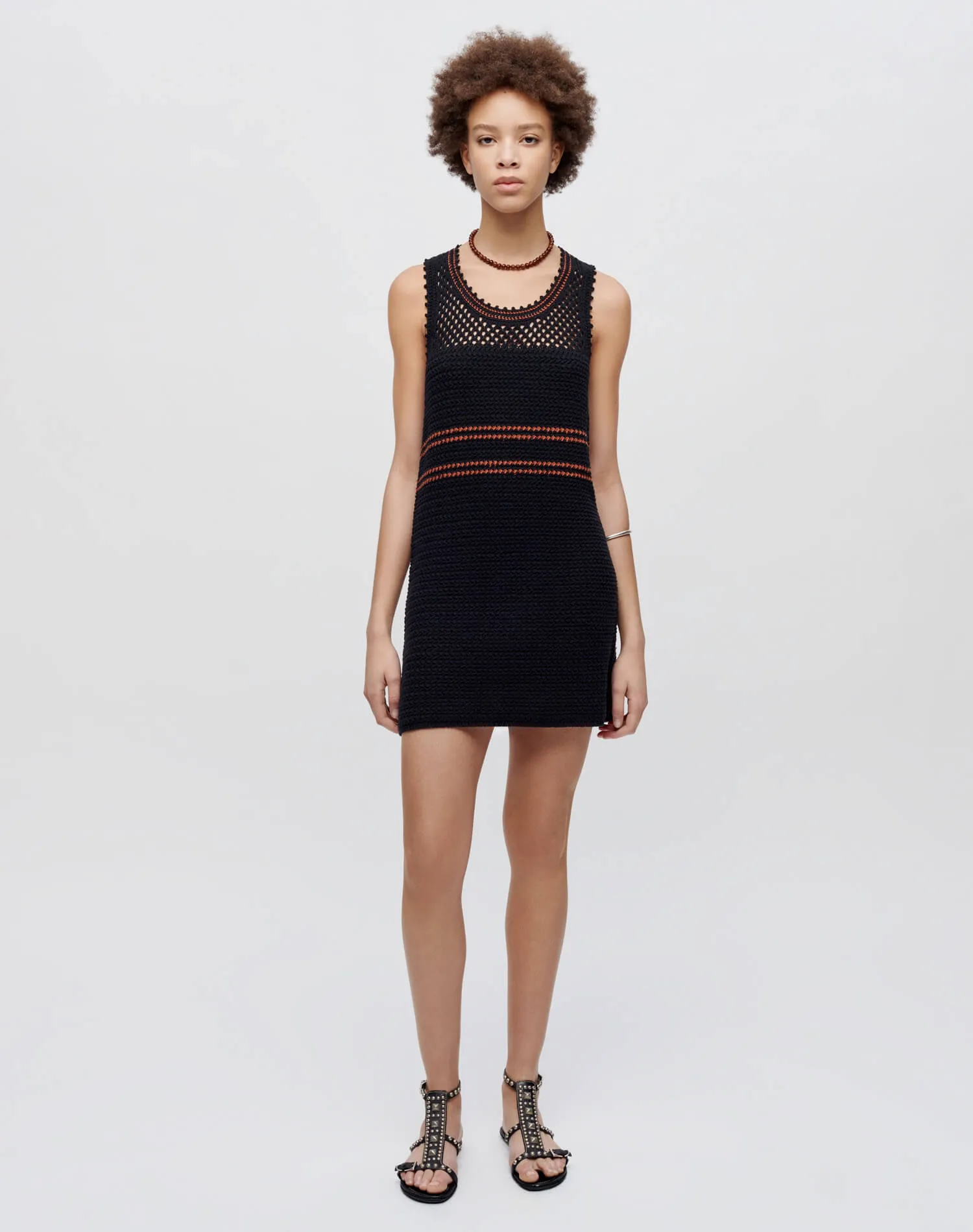 Crochet Mesh Dress - Black Combo sold by Re/Done product image thumbnail 2