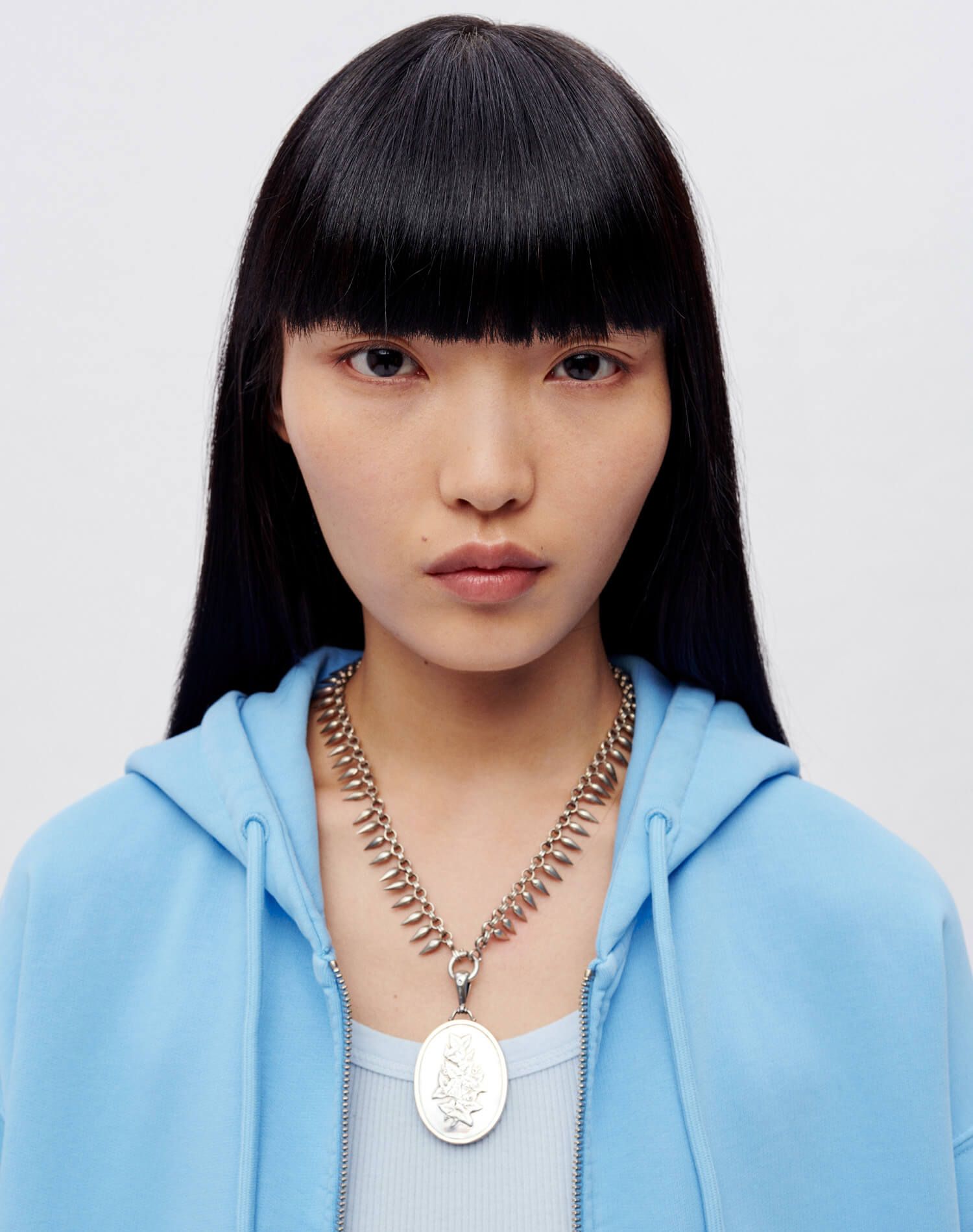 Relaxed Zip Hoodie - Carolina Blue sold by Re/Done product image thumbnail 3