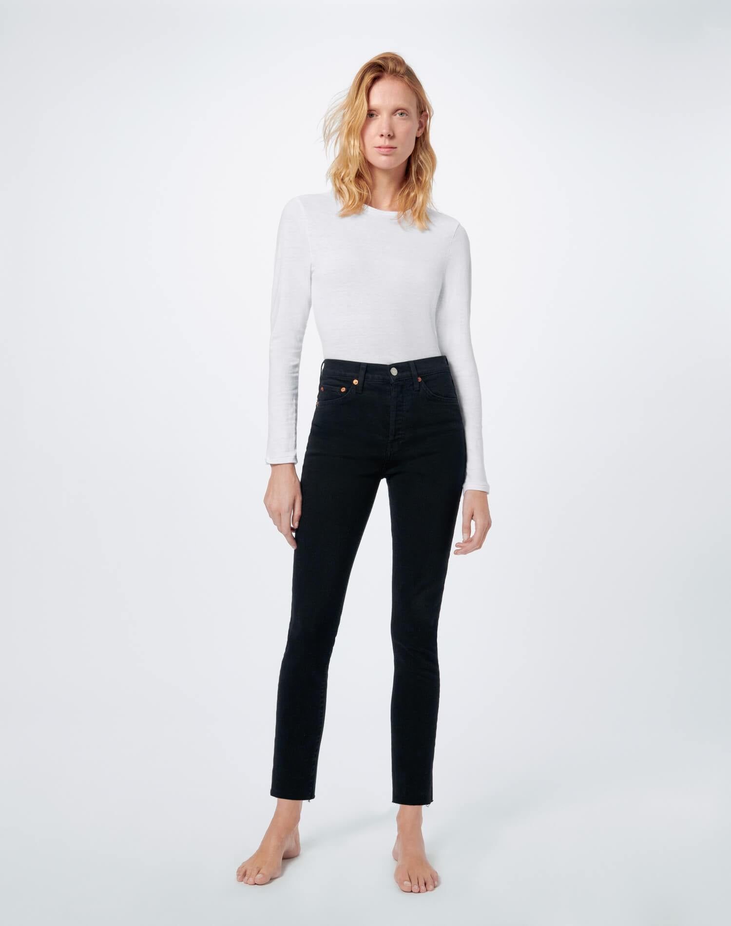 Comfort Stretch High Rise Ankle Crop - Black sold by Re/Done product image thumbnail 5