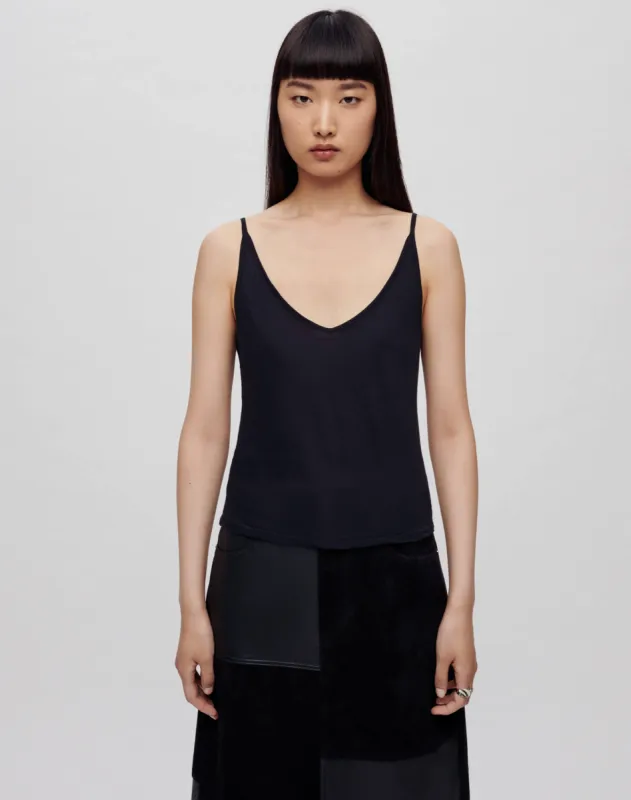 Hanes Sheer Spaghetti Strap Tank - Black sold by Re/Done