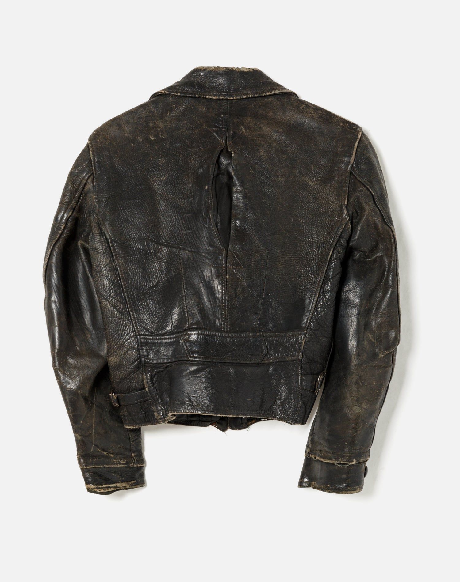 40s Distressed Leather Moto Jacket sold by Re/Done product image thumbnail 2