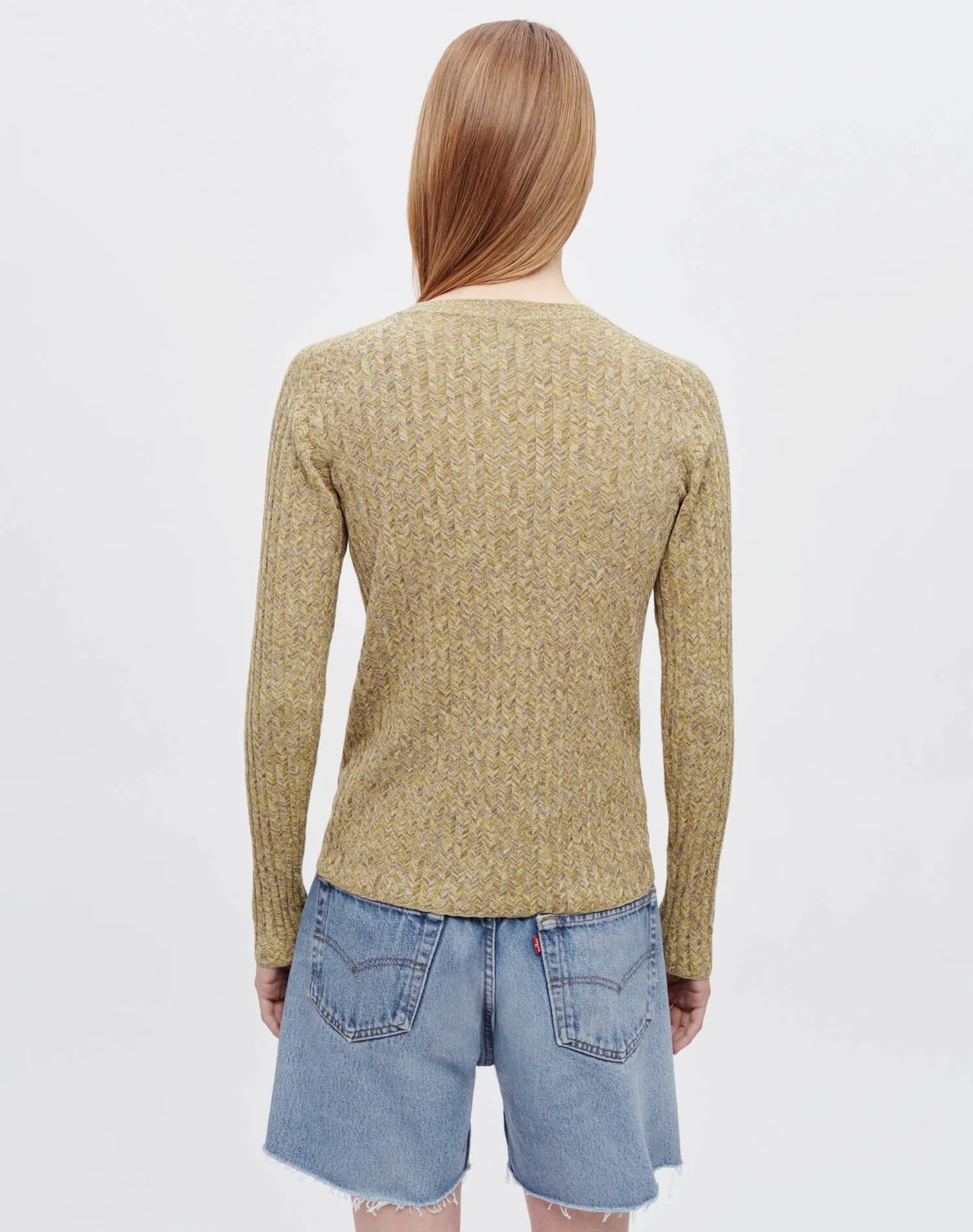 Chevron Rib Cardi - Pear sold by Re/Done product image thumbnail 5