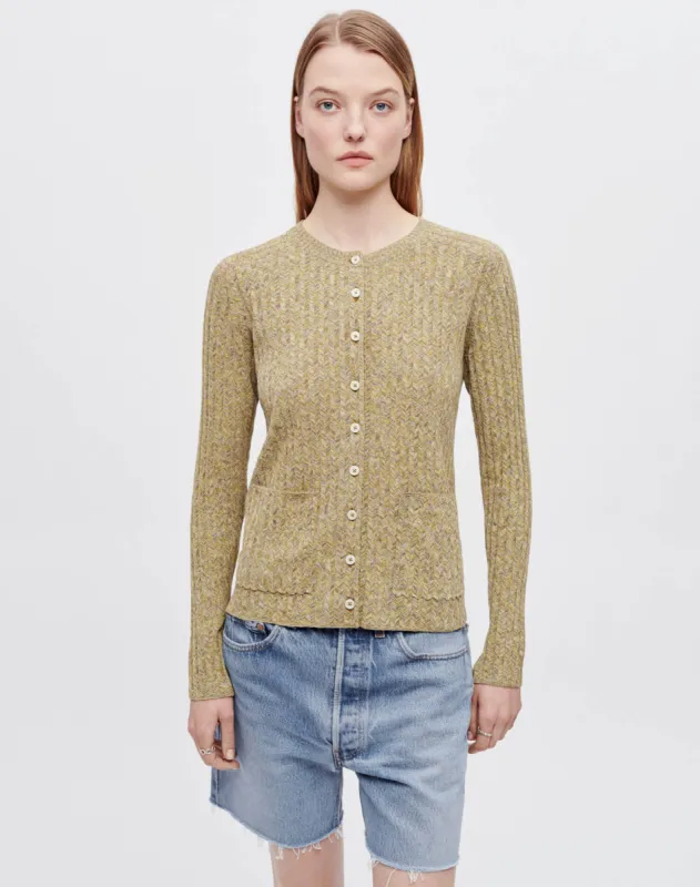 Chevron Rib Cardi - Pear sold by Re/Done