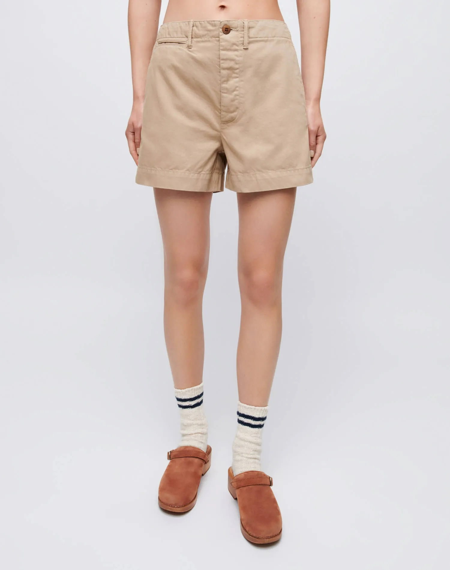 90s Trouser Shorts - Washed Khaki sold by Re/Done product image thumbnail 3