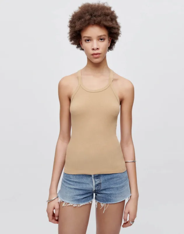 Hanes Ribbed Tank - Sand sold by Re/Done