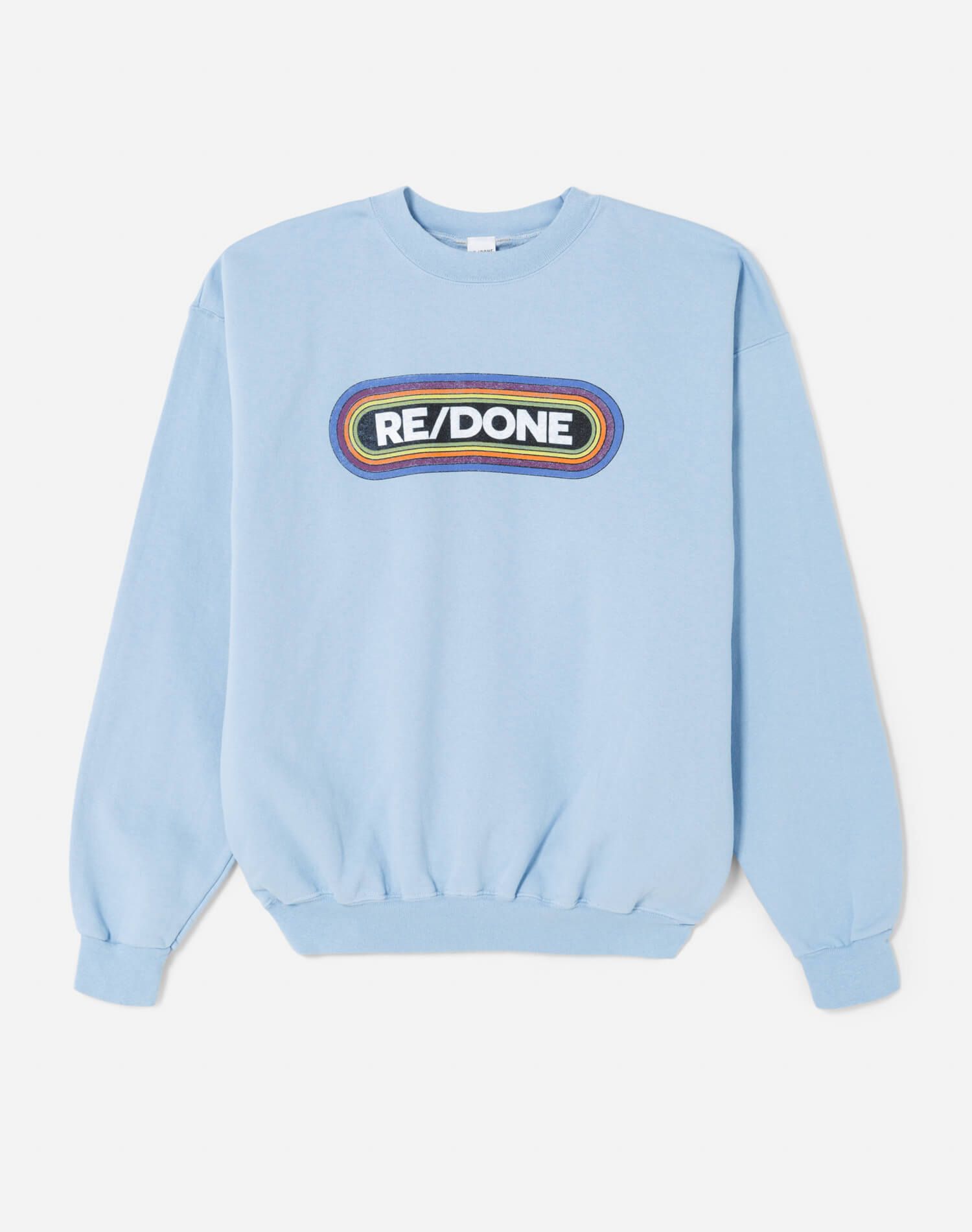 Upcycled "RE/DONE Rainbow" Sweatshirt - Light Blue sold by Re/Done