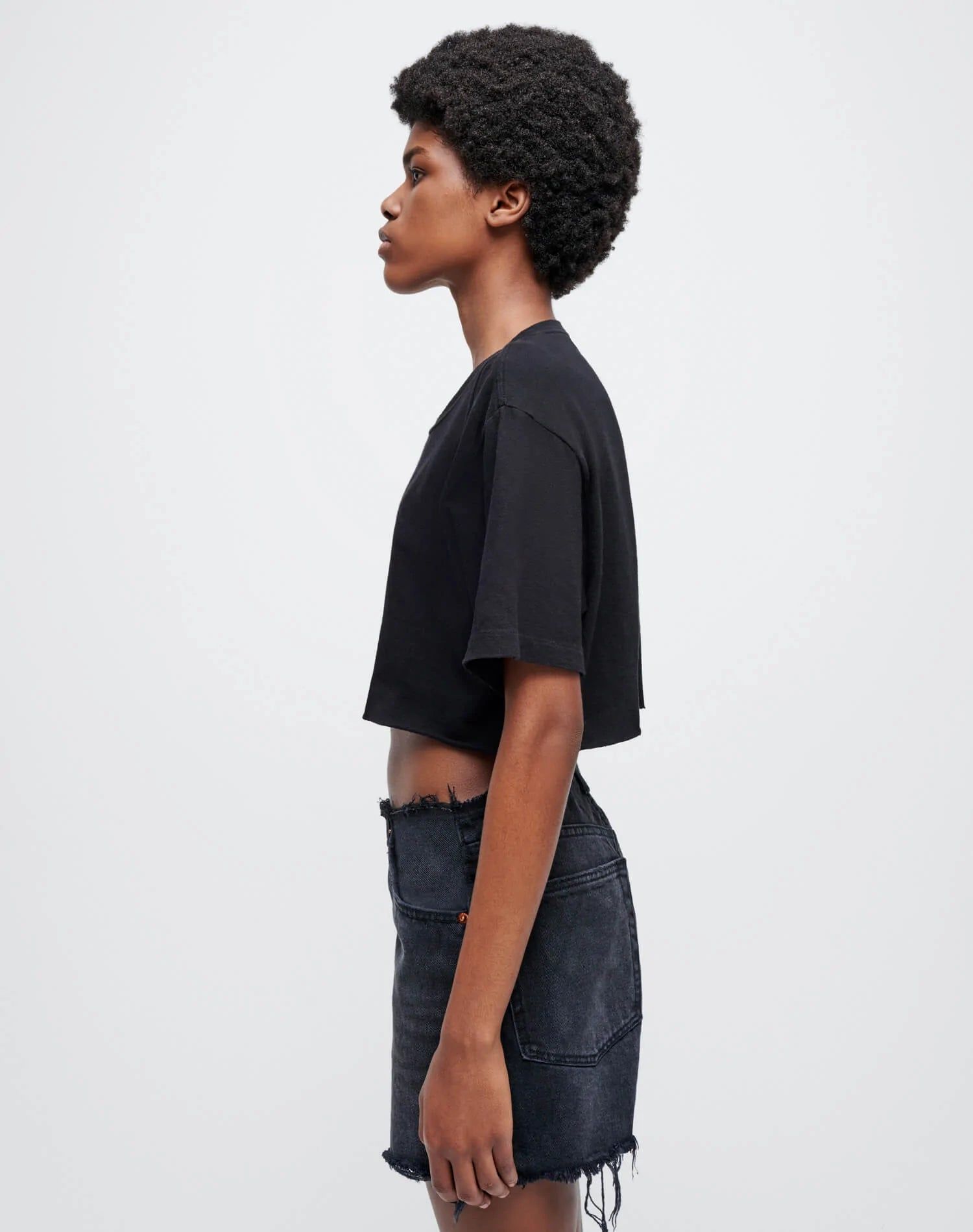 Cropped Loose Tee - Black sold by Re/Done product image thumbnail 6