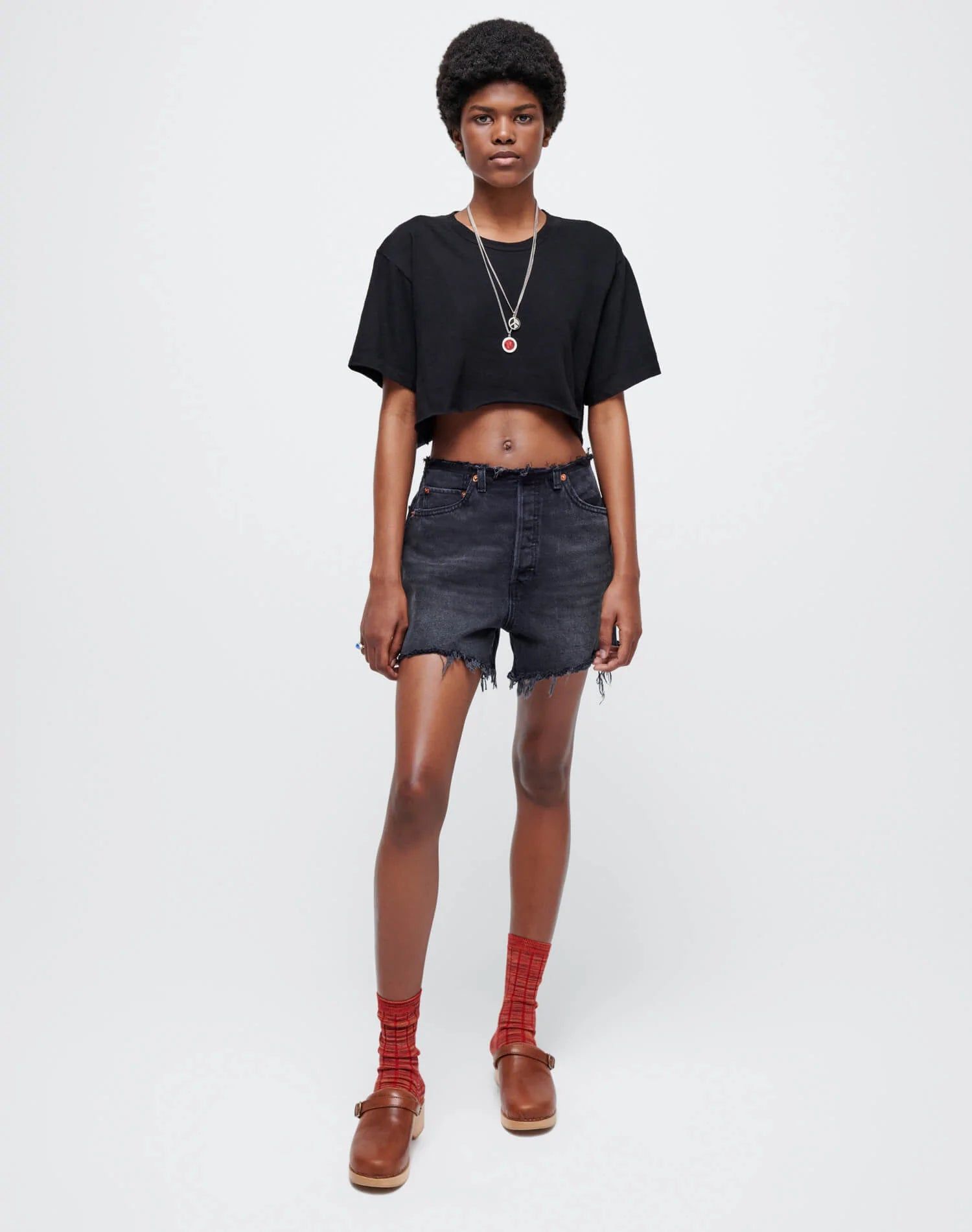 Cropped Loose Tee - Black sold by Re/Done product image thumbnail 3