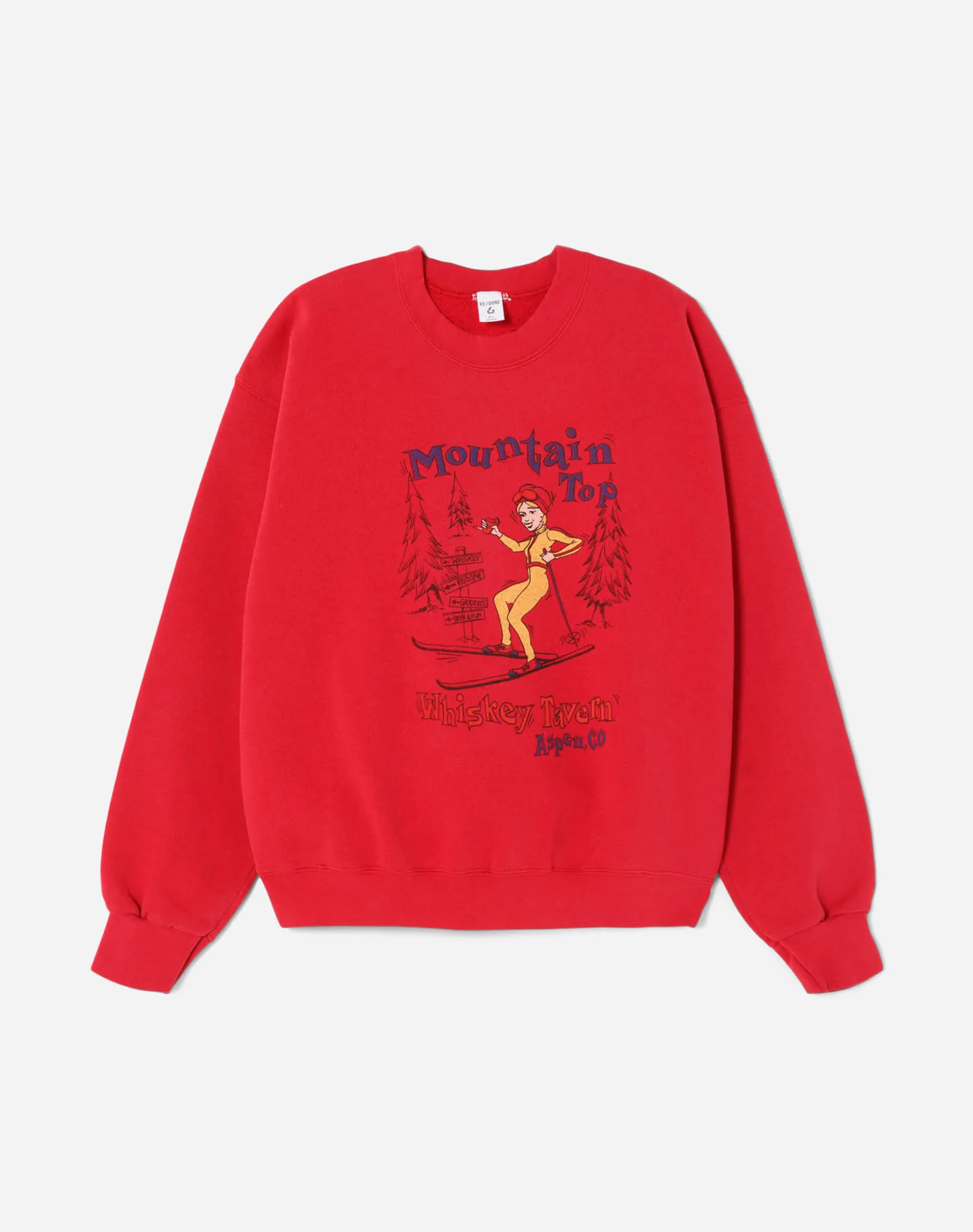 Upcycled "Aspen" Sweatshirt - Red sold by Re/Done