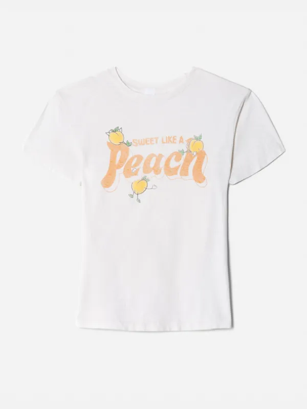 Classic "Peach" Tee - Vintage White sold by Re/Done