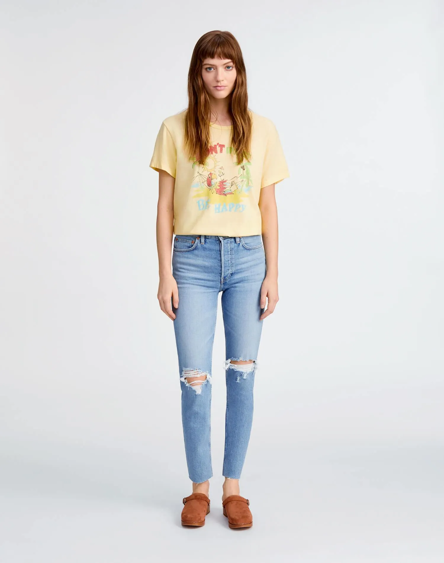 Comfort Stretch High Rise Ankle Crop - Light Dusk Destroy sold by Re/Done product image thumbnail 4