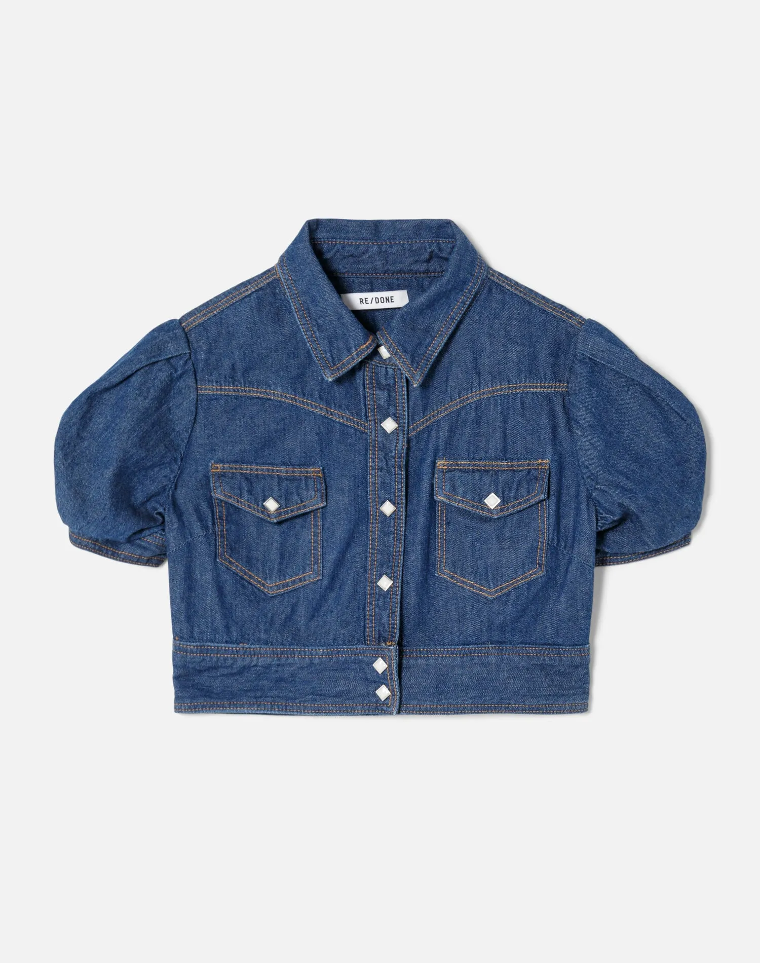 Midriff Denim Top - Rinse Wash sold by Re/Done