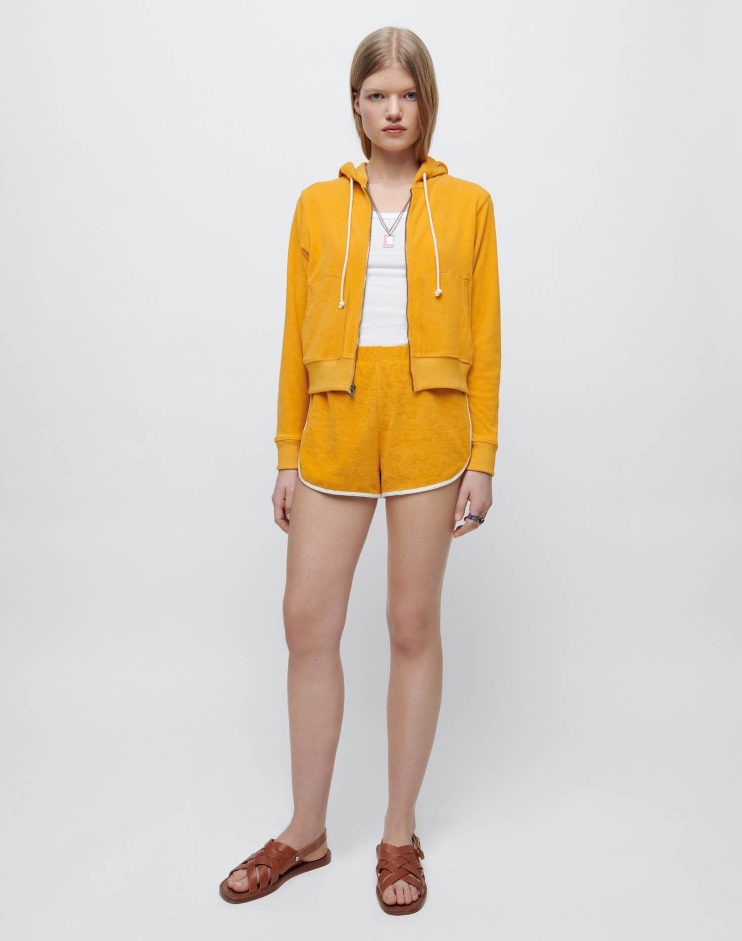 90s Zip Up Terry Hoodie - Marigold sold by Re/Done product image thumbnail 4