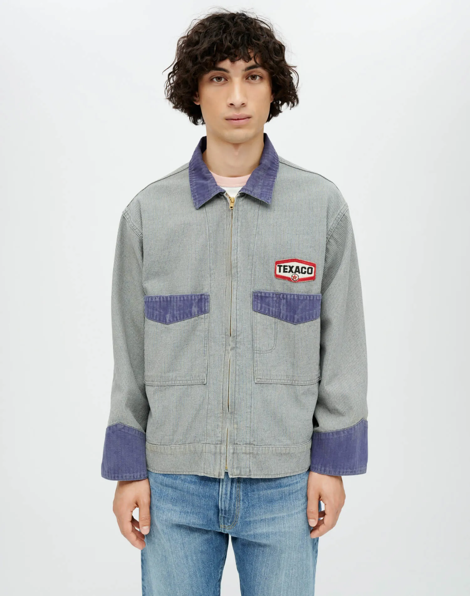 Milk Man Jacket - Cement Pin Stripe Navy | Parallel