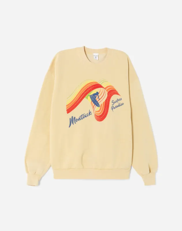 Upcycled "Montauk" Sweatshirt - Yellow made by Re/Done