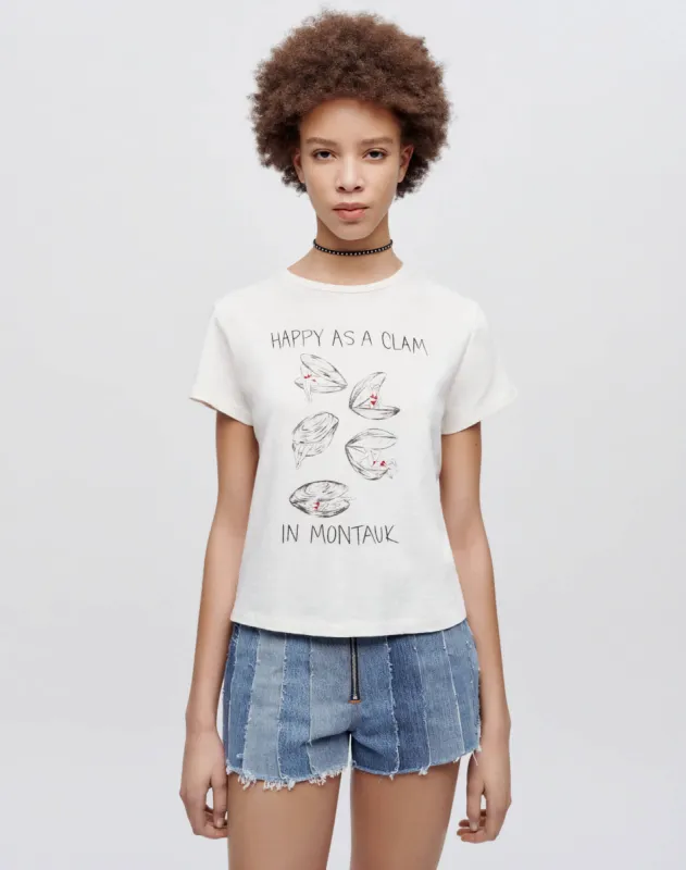 Classic "Happy as a Clam" Tee - Vintage White sold by Re/Done