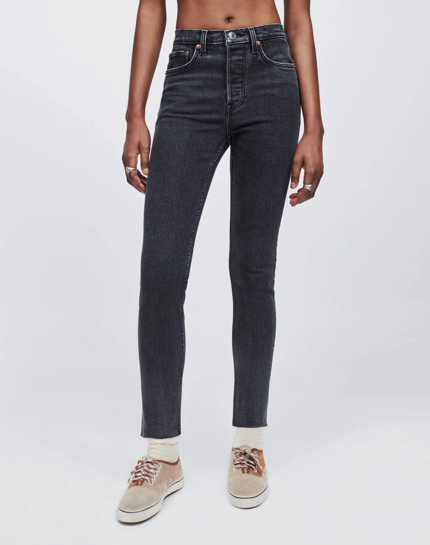 Extra Stretch High Rise Ankle Crop - Stoned Noir sold by Re/Done product image thumbnail 3