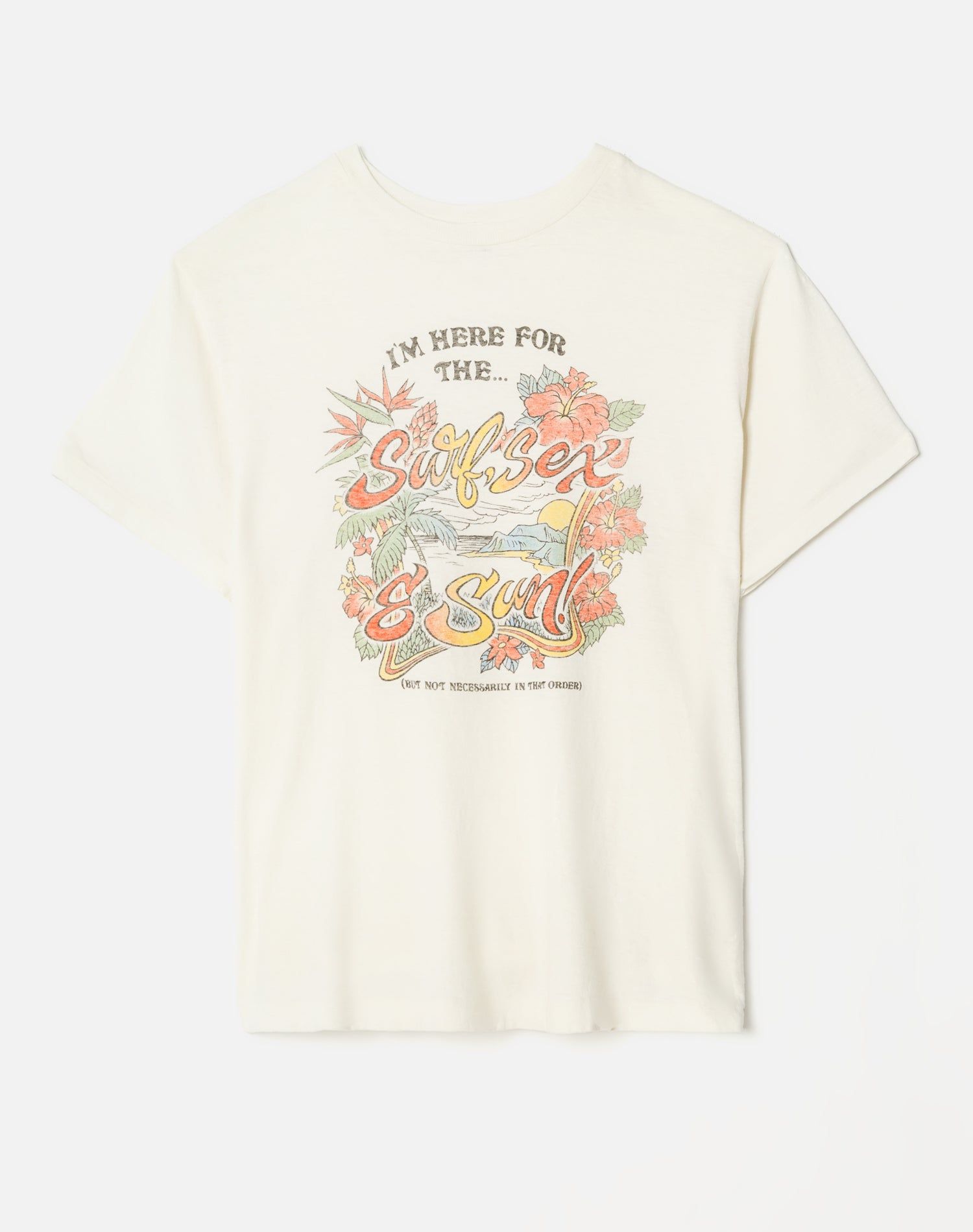 90s Easy "Surf Sex Sun" Tee - Vintage White sold by Re/Done