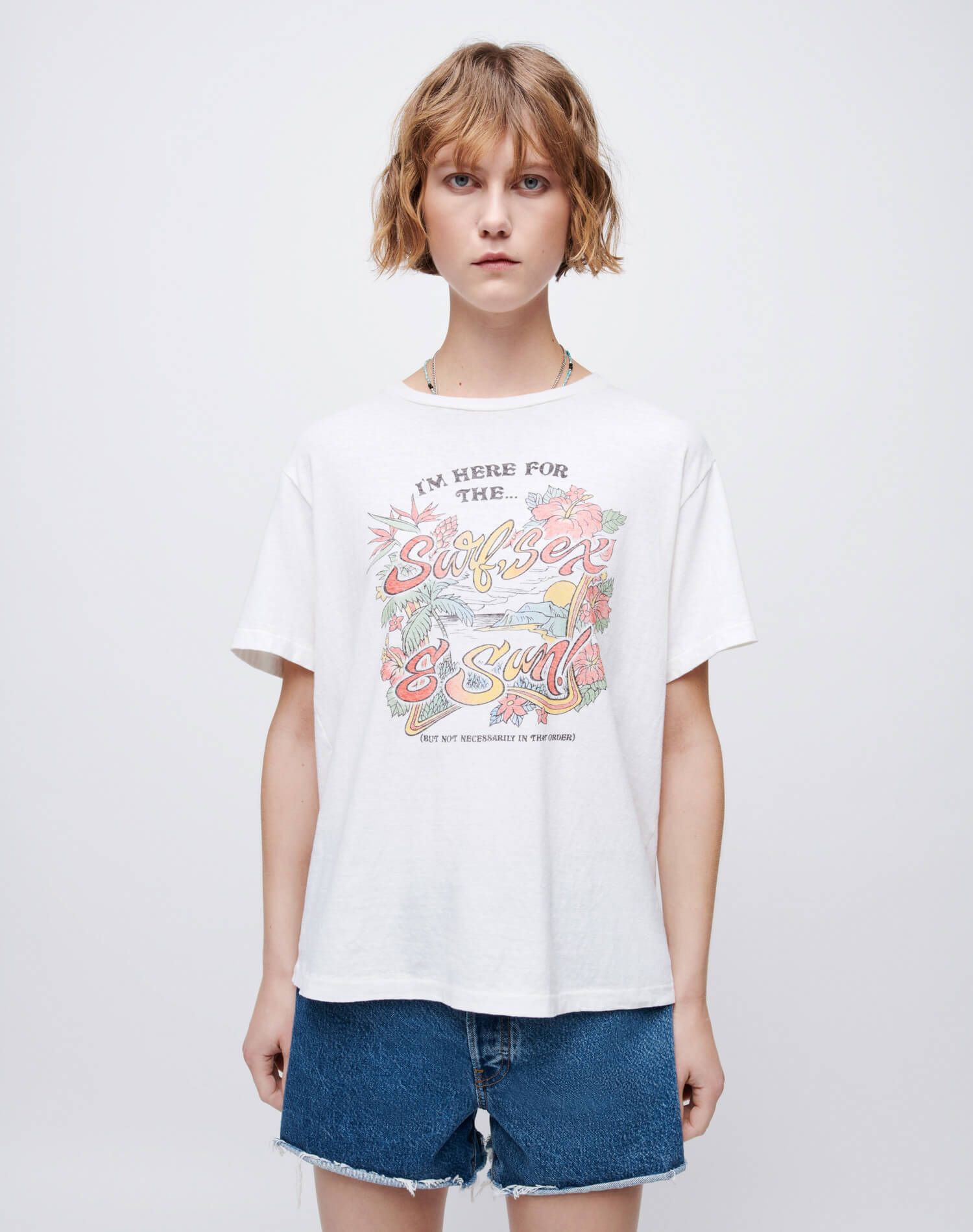 90s Easy "Surf Sex Sun" Tee - Vintage White sold by Re/Done product image thumbnail 3