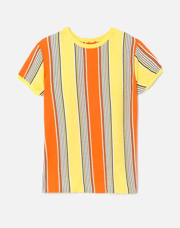 60s Vertical Stripe Short Sleeve Ringer Tee in Size Medium sold by Re/Done
