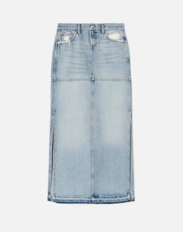 Mid Rise Split Skirt - Ripped Tide made by Re/Done