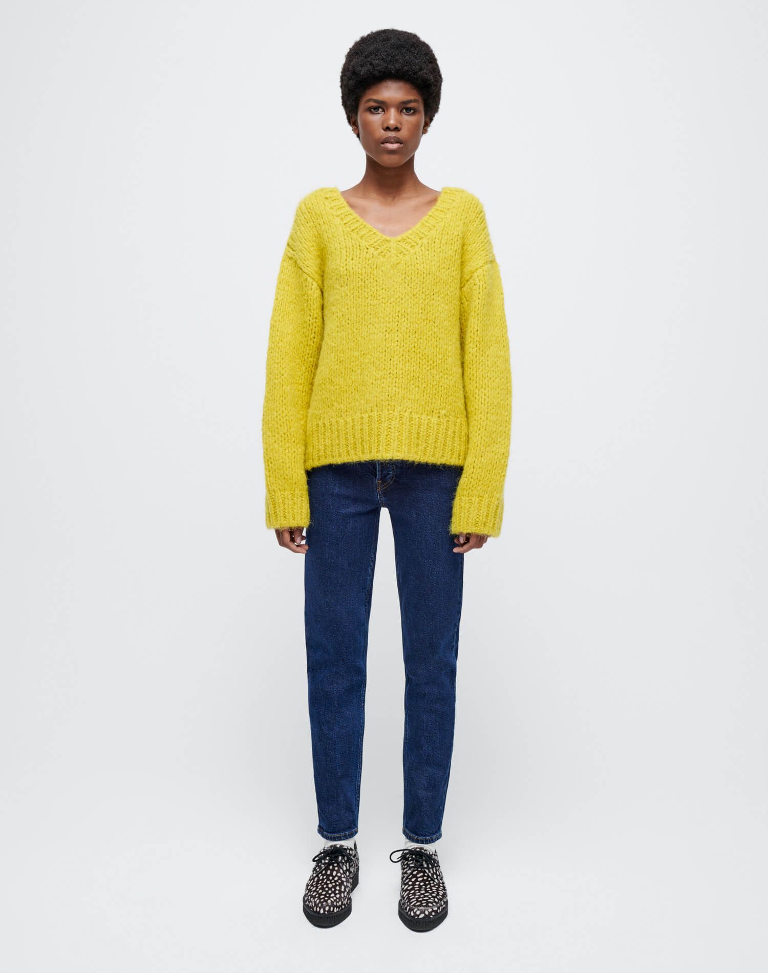 50s V Neck Pullover - Chartreuse sold by Re/Done product image thumbnail 2