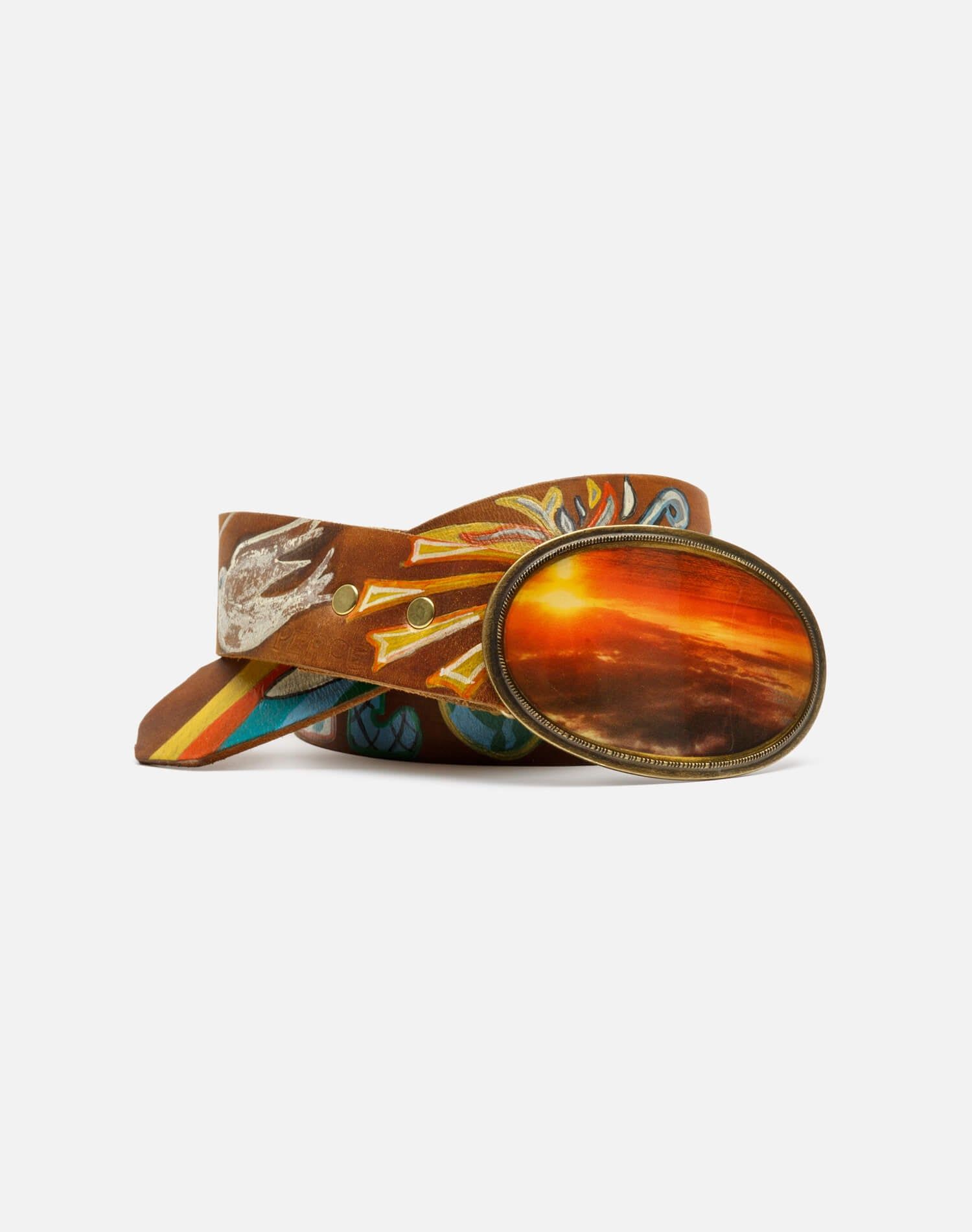 70s Sunset Buckle on Handpainted Belt -#14 sold by Re/Done product image thumbnail 3