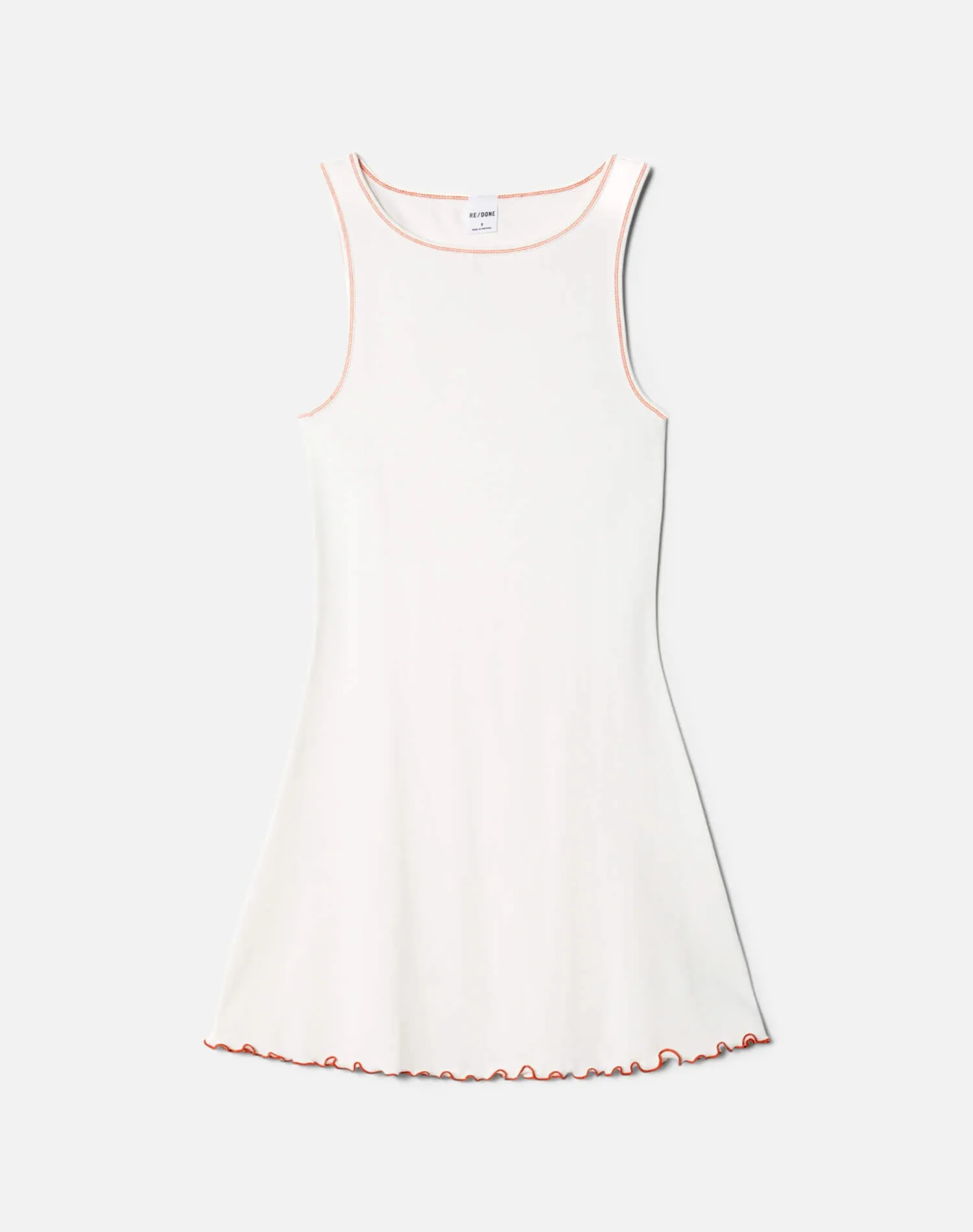 Sporty Contrast Dress - White With Persimmon sold by Re/Done